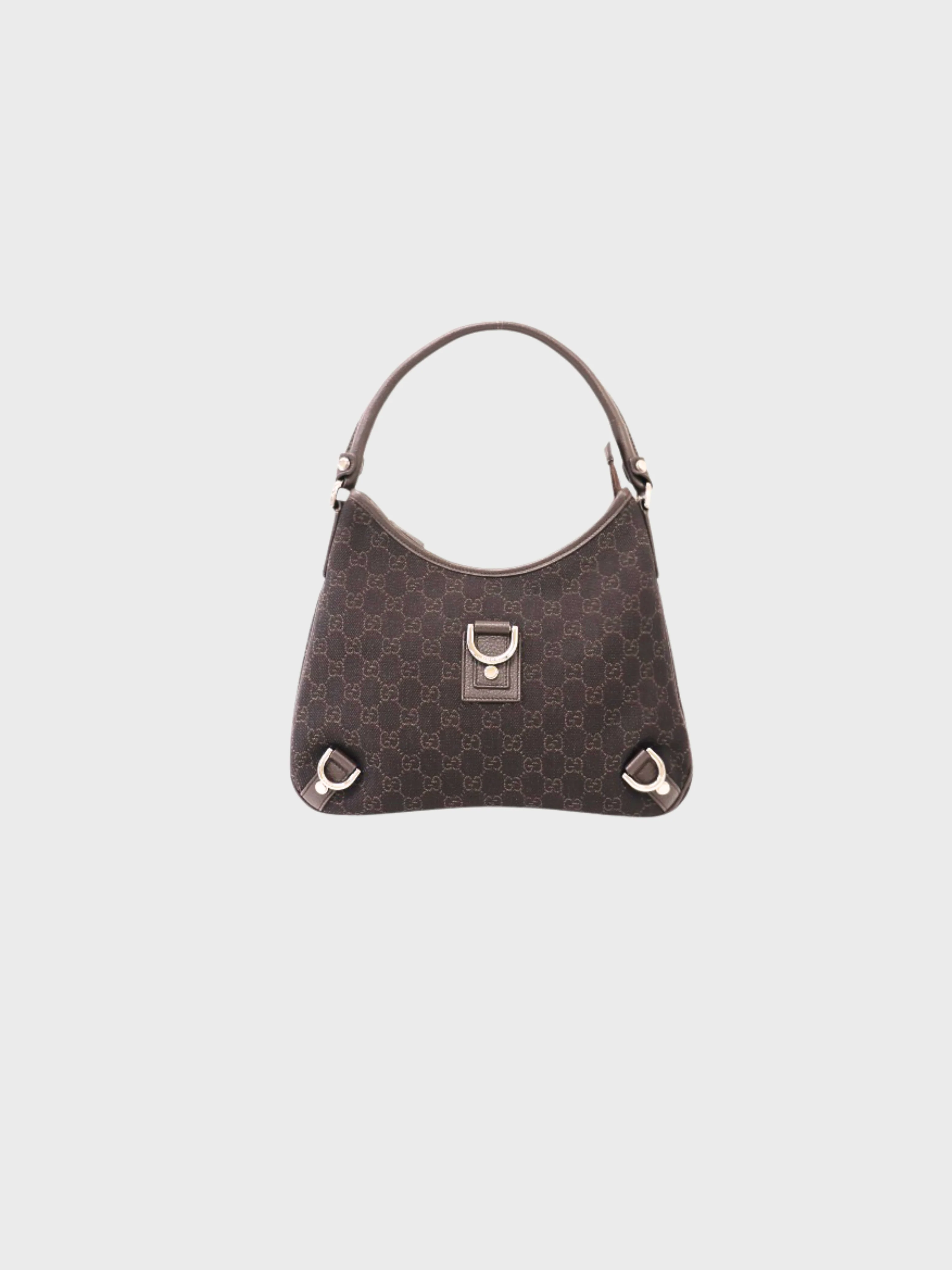 Gucci 2000s Brown GG Canvas Abbey One-Shoulder Bag
