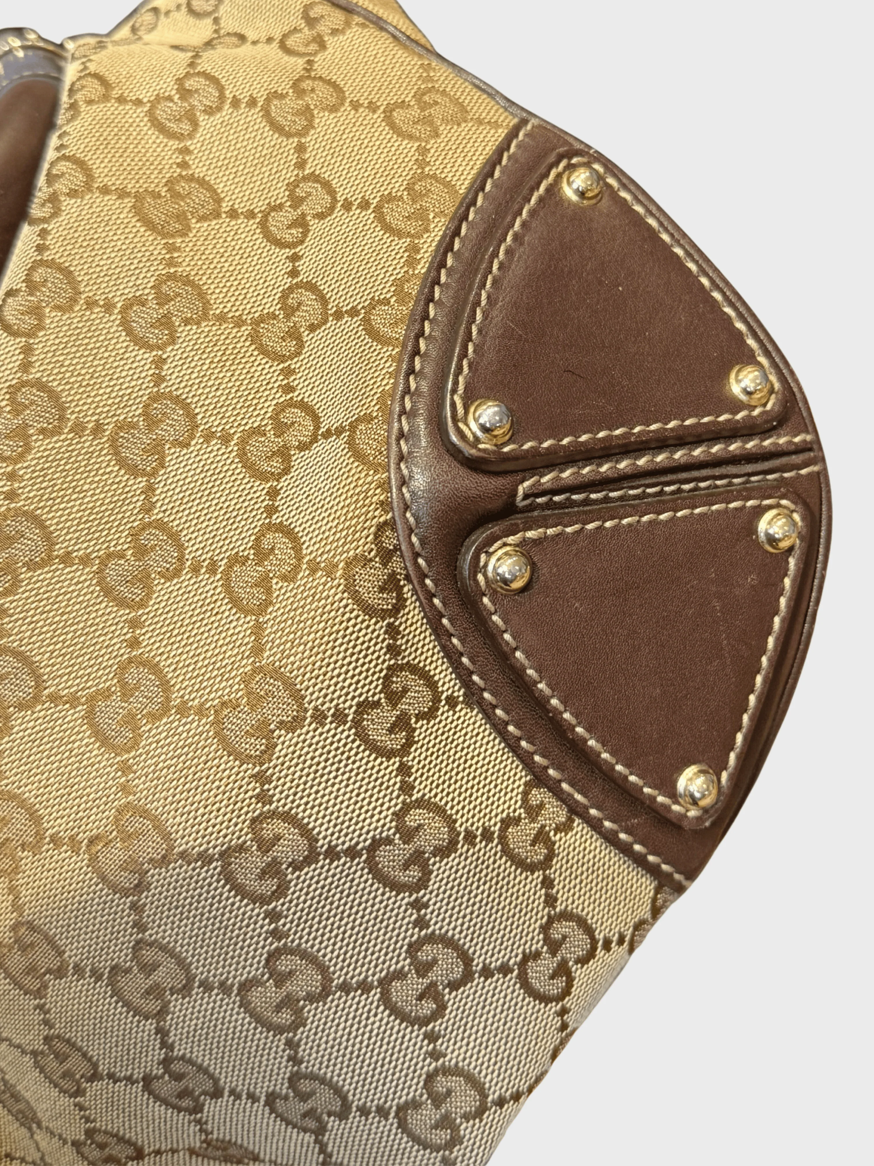 Gucci 2000s Brown GG Canvas Bamboo Tassel Indy Bag - Image 4