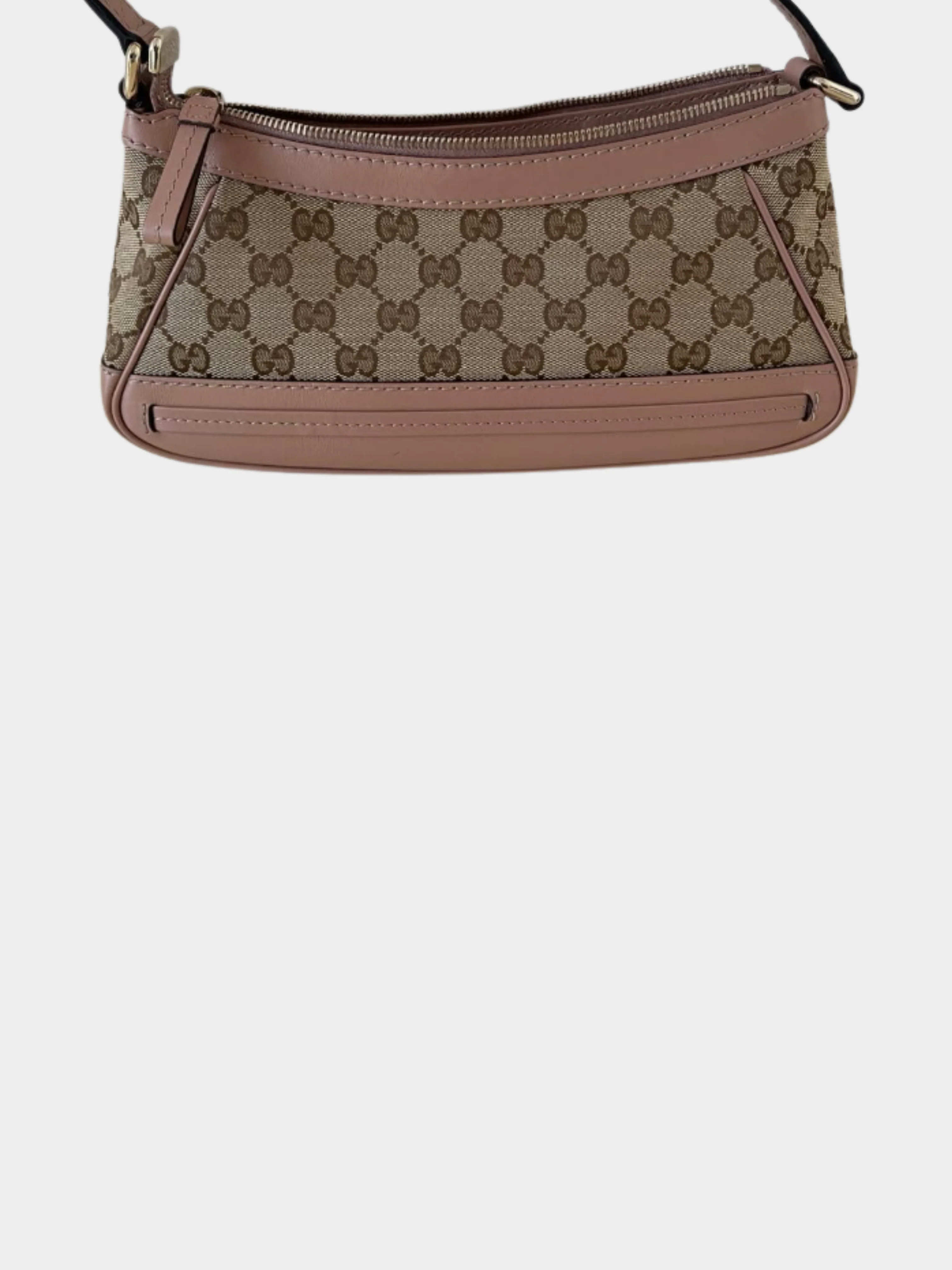 Gucci 2000s Brown GG Rosa Beige Canvas Mayfair Pochette Castaño - Image 2