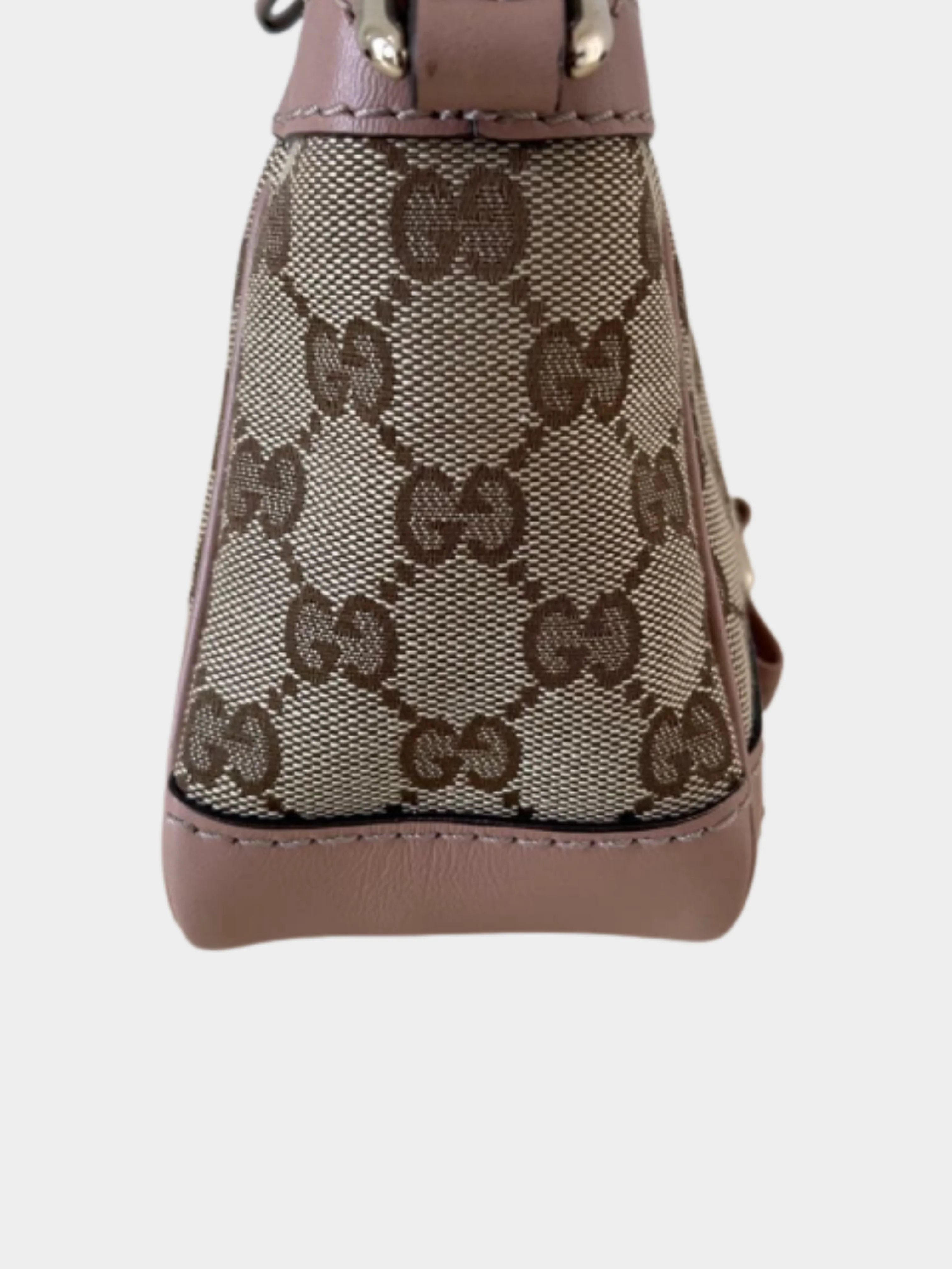 Gucci 2000s Brown GG Rosa Beige Canvas Mayfair Pochette Castaño - Image 3