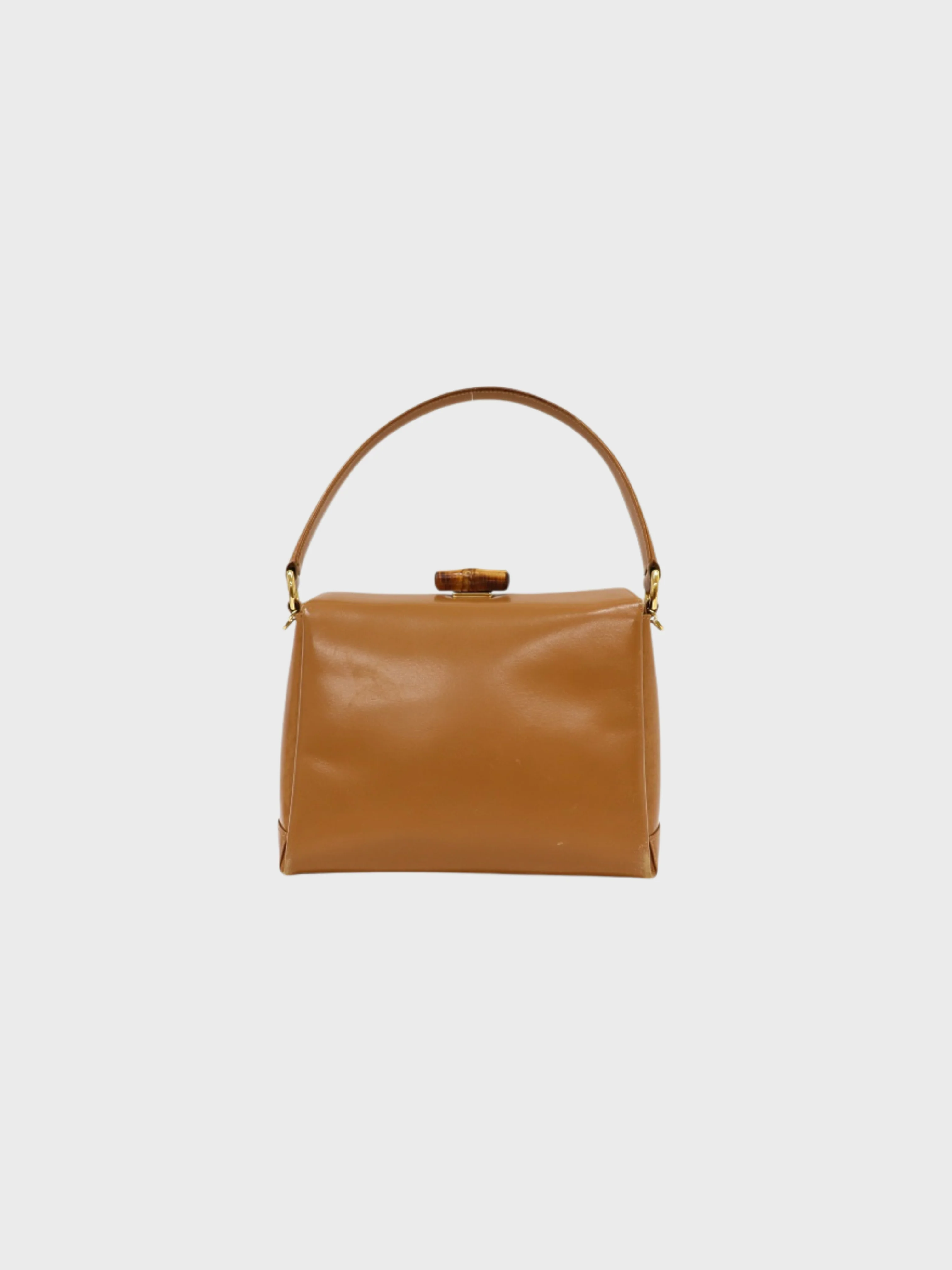 Gucci 1947 Brown Leather Bamboo Turn Lock Handbag - Image 2
