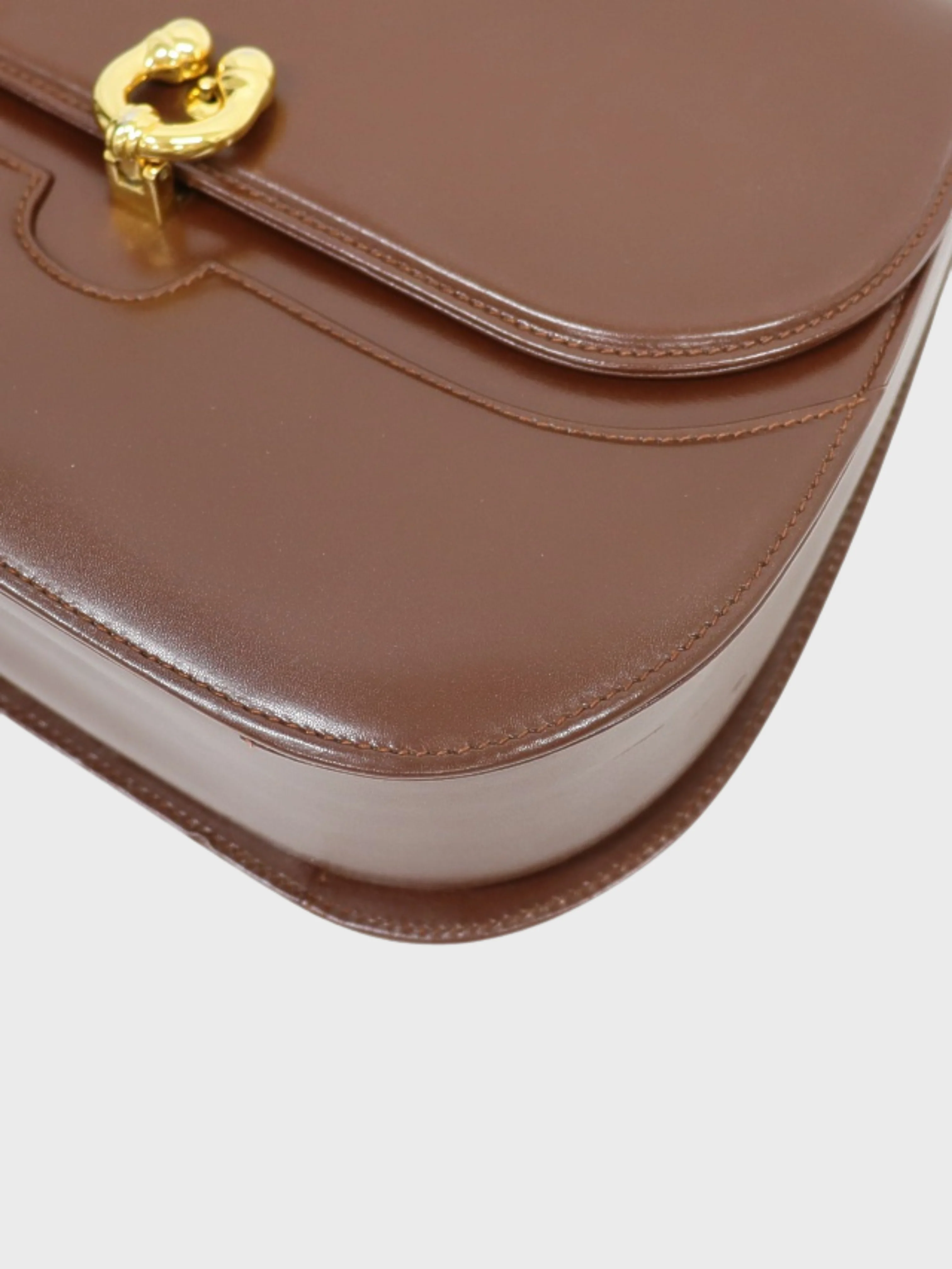 Gucci 2000s Brown Leather Horseshoe 2Way Bag - Image 5