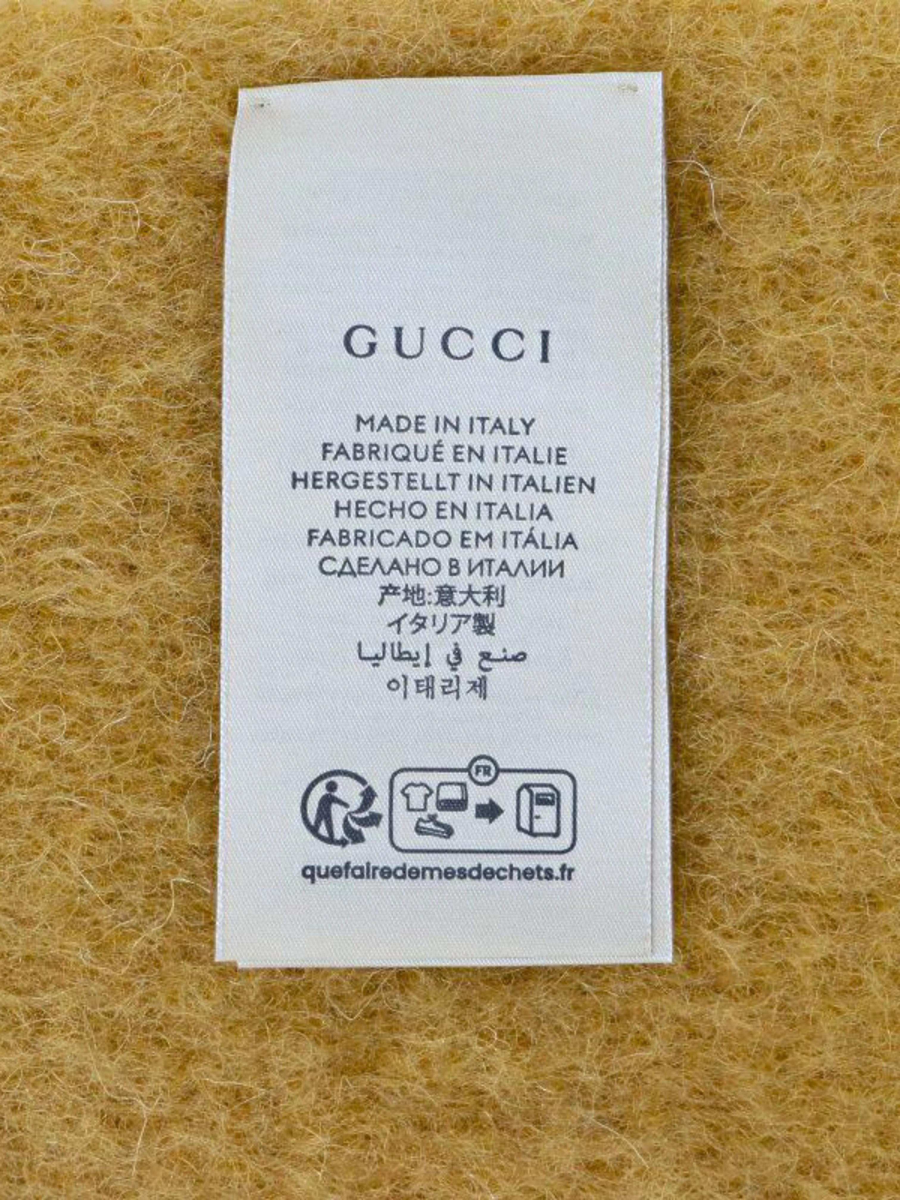 Gucci 2000s Brown Logo Wool Mohair Scarf - Image 4