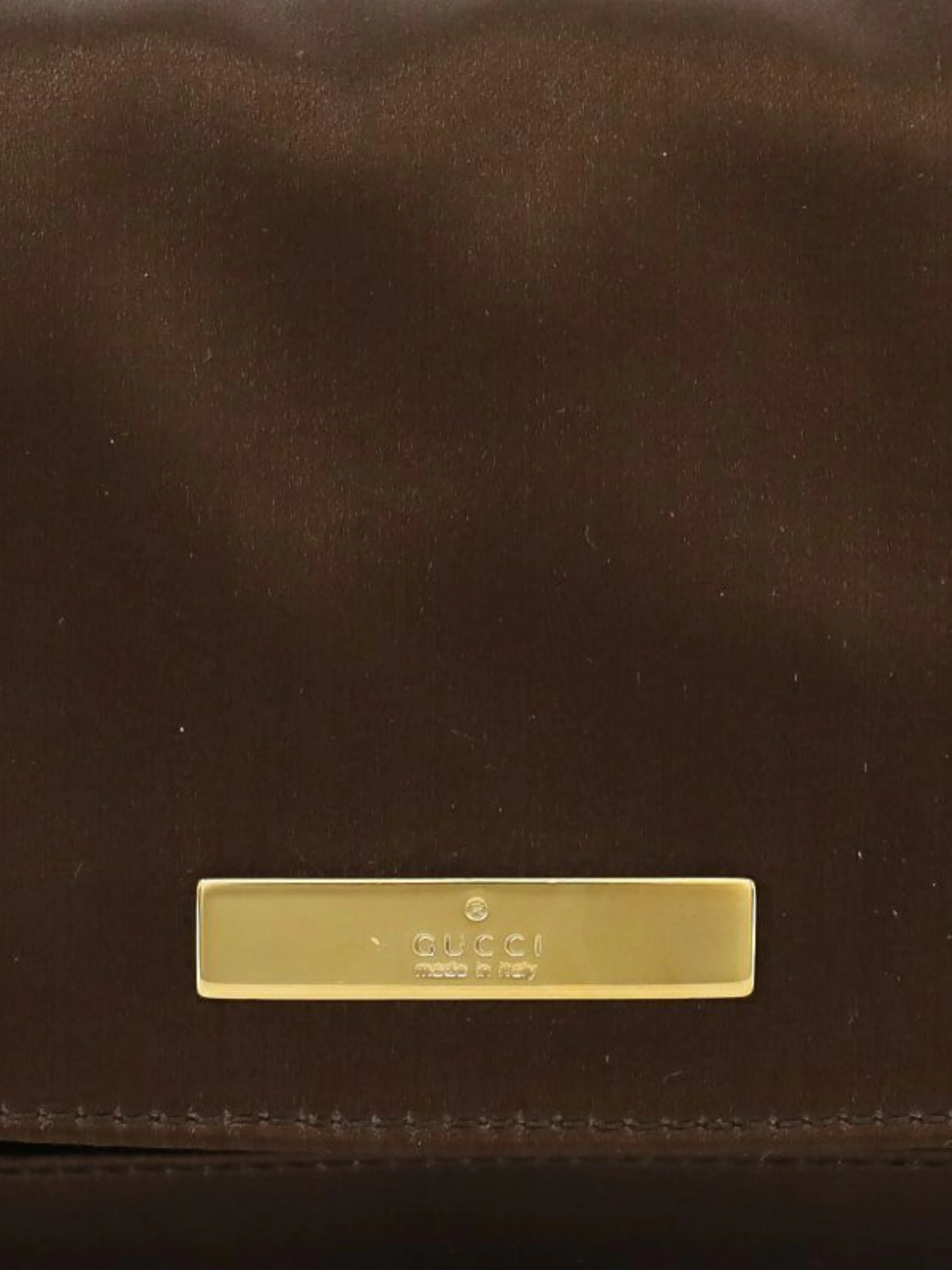 Gucci 2000s Brown Satin Chain One-Shoulder Bag - Image 6