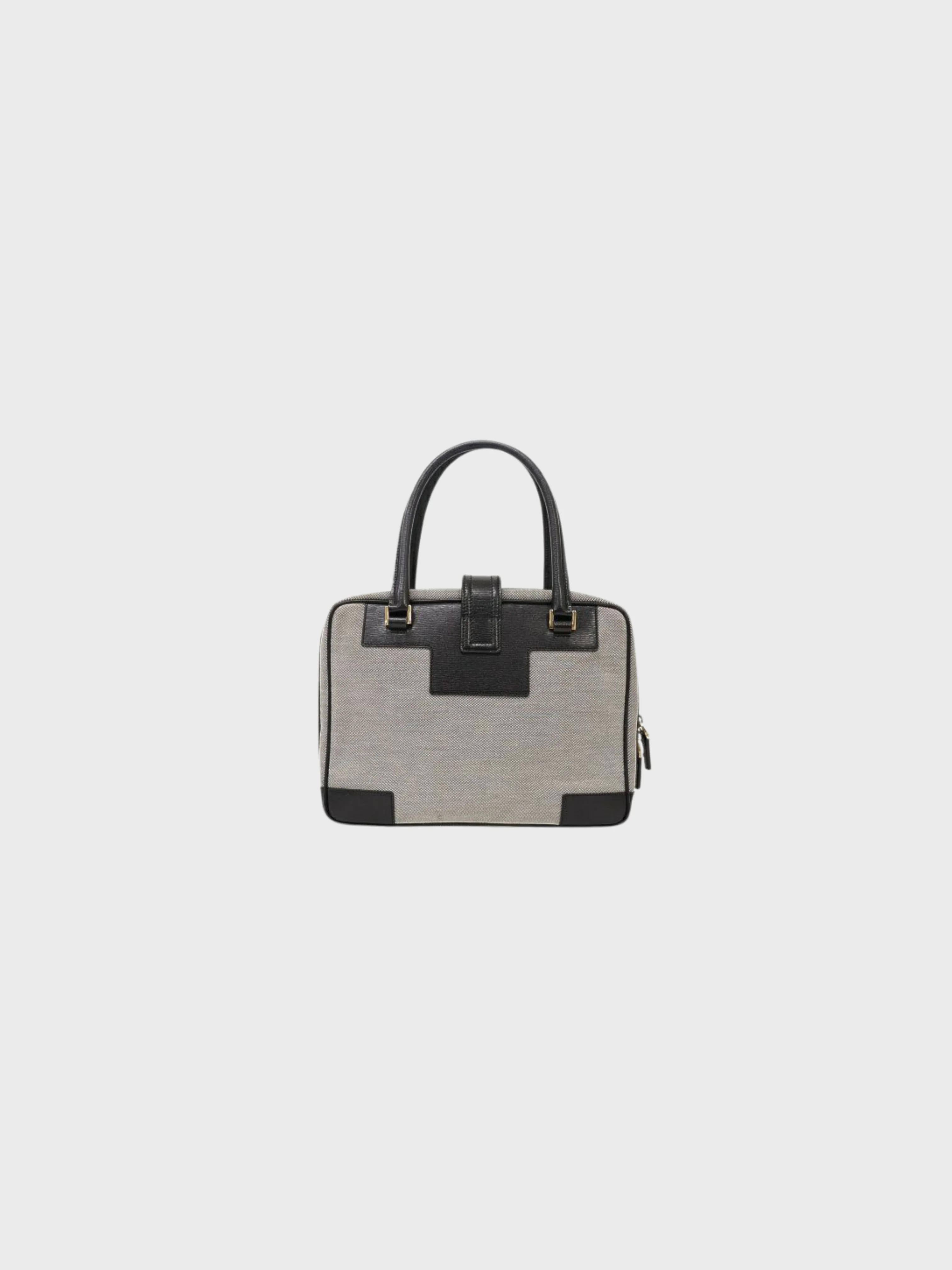Gucci 2000s Green Black G Hardware Canvas Leather Handbag - Image 2