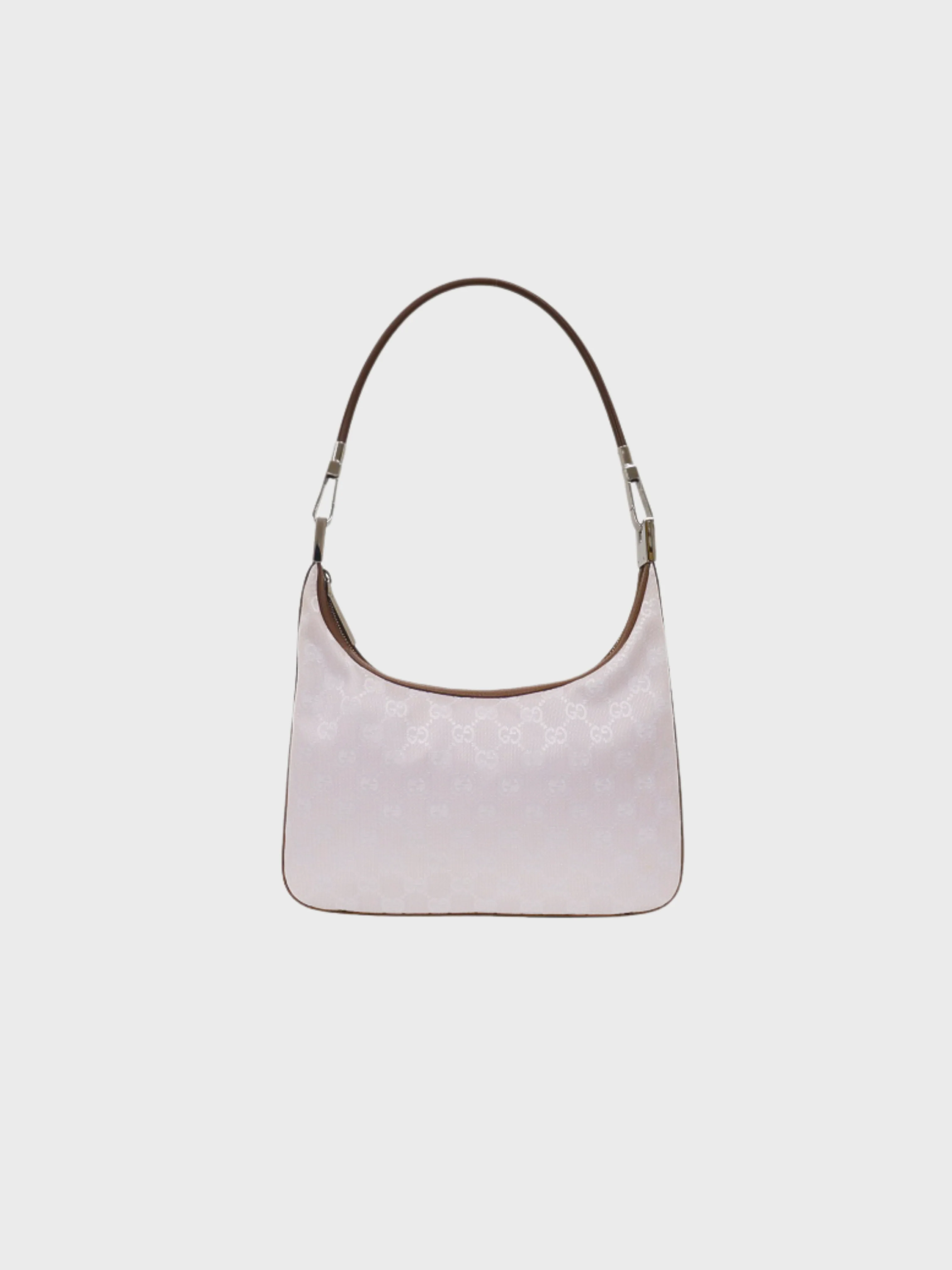 Gucci 2000s Lavender Brown GG Canvas One-Shoulder Bag