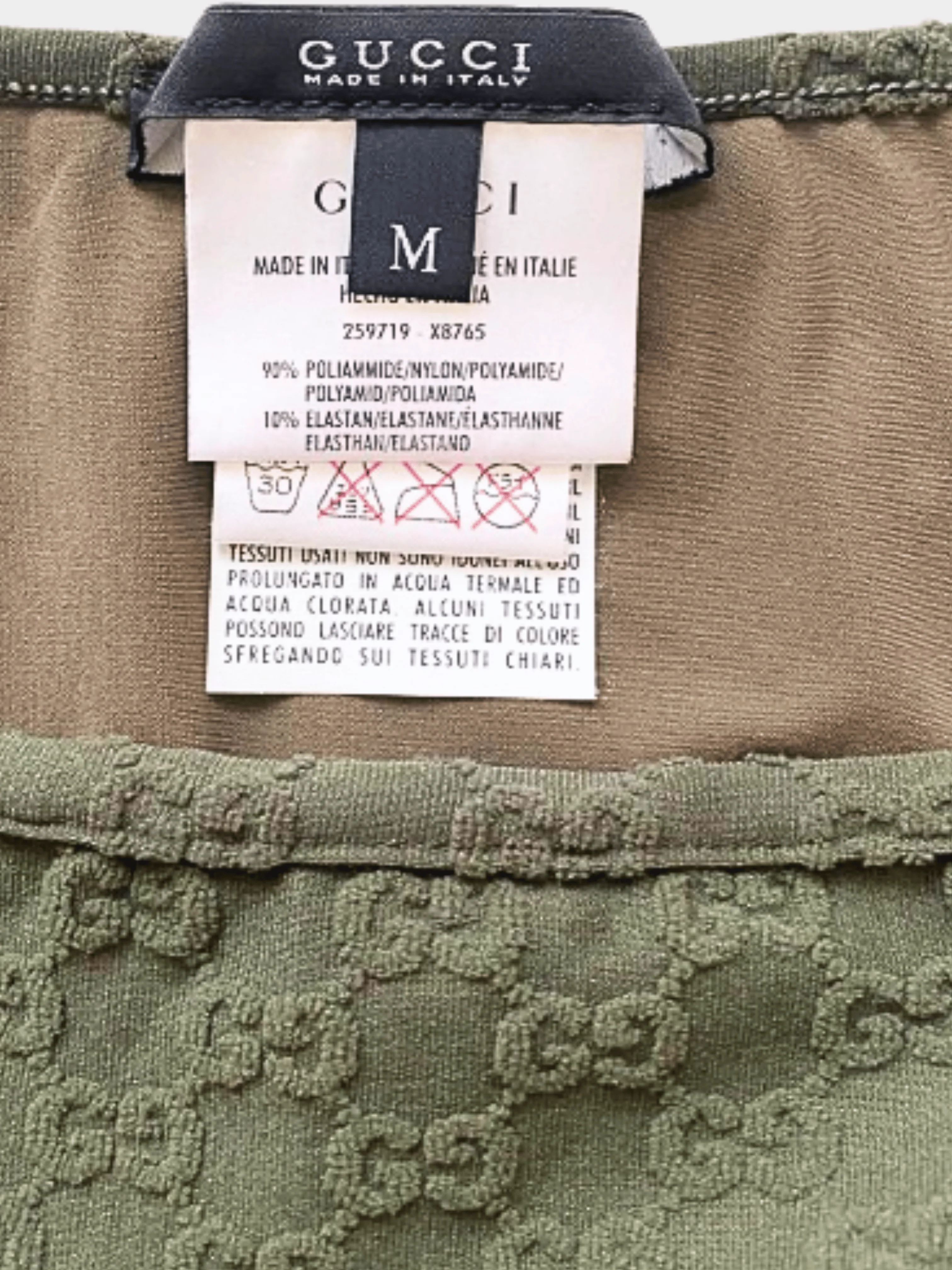 Gucci 2000s Olive Green GG Logo Bikini - Image 4