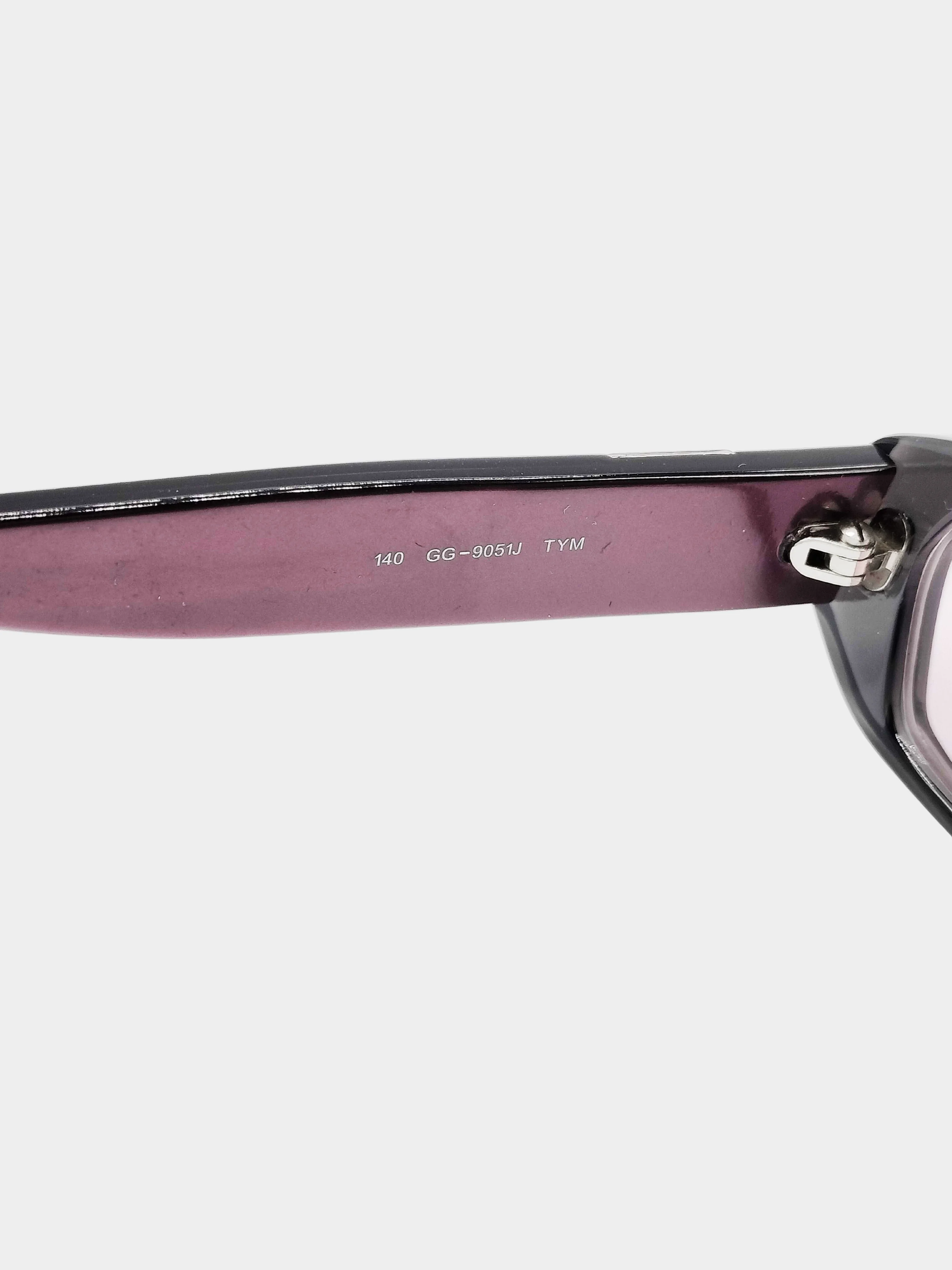 Gucci 2000s Purple GG-9051 Narrow Rectangular Sunglasses - Image 7