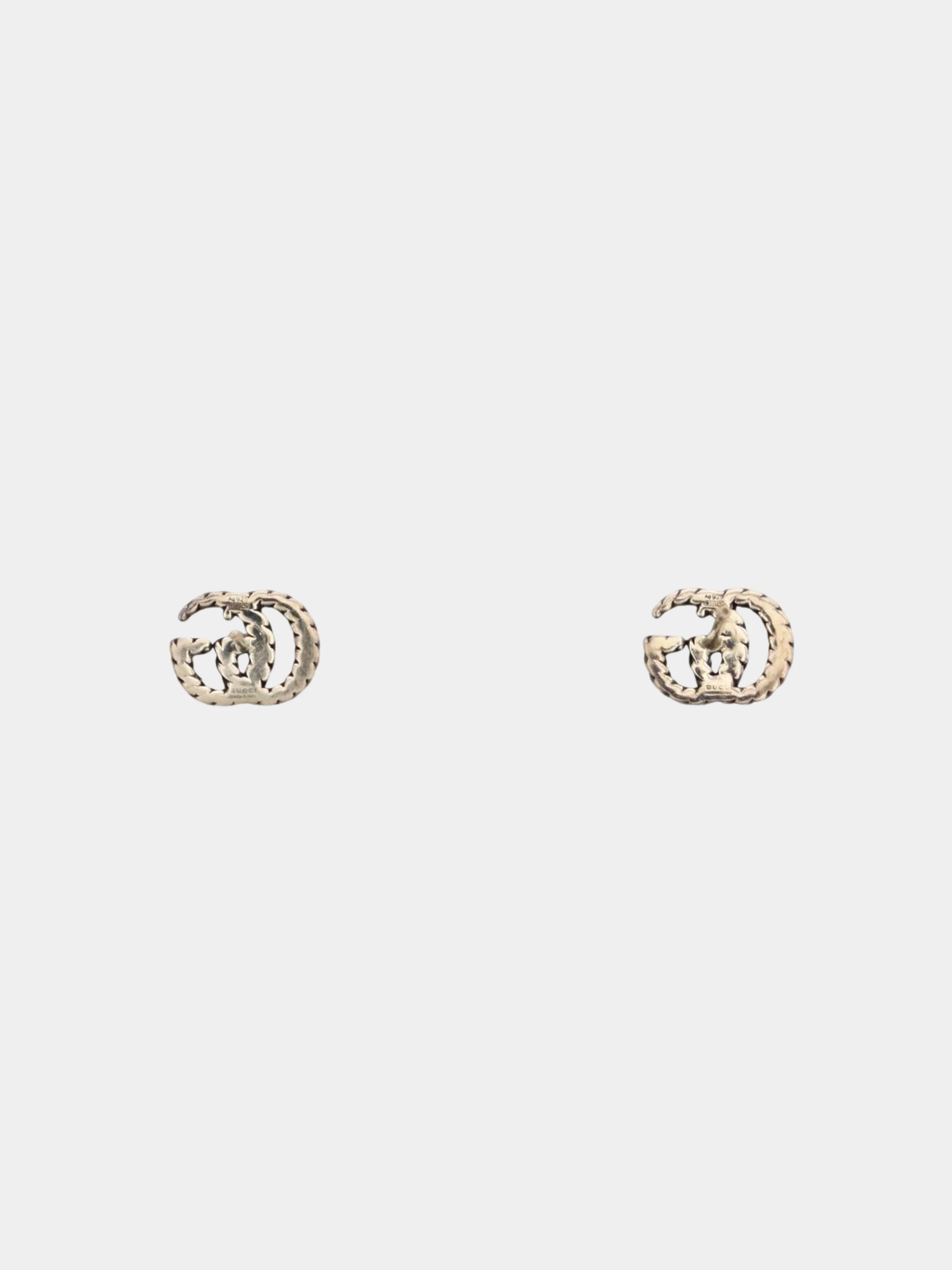 Gucci 2000s Silver Double G Stud Earrings - Image 2