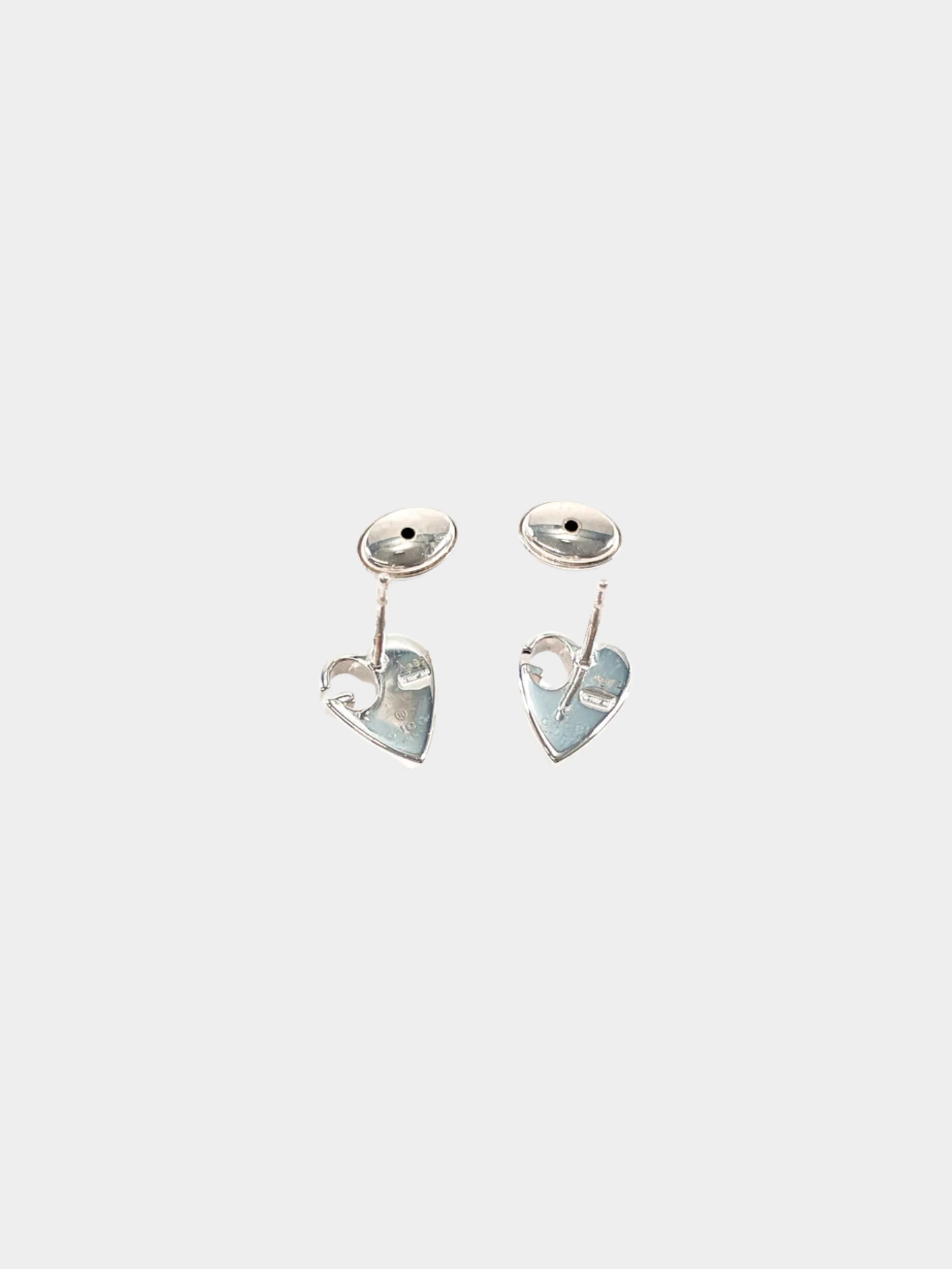 Gucci 2000s Silver Heart Stud Earrings - Image 2