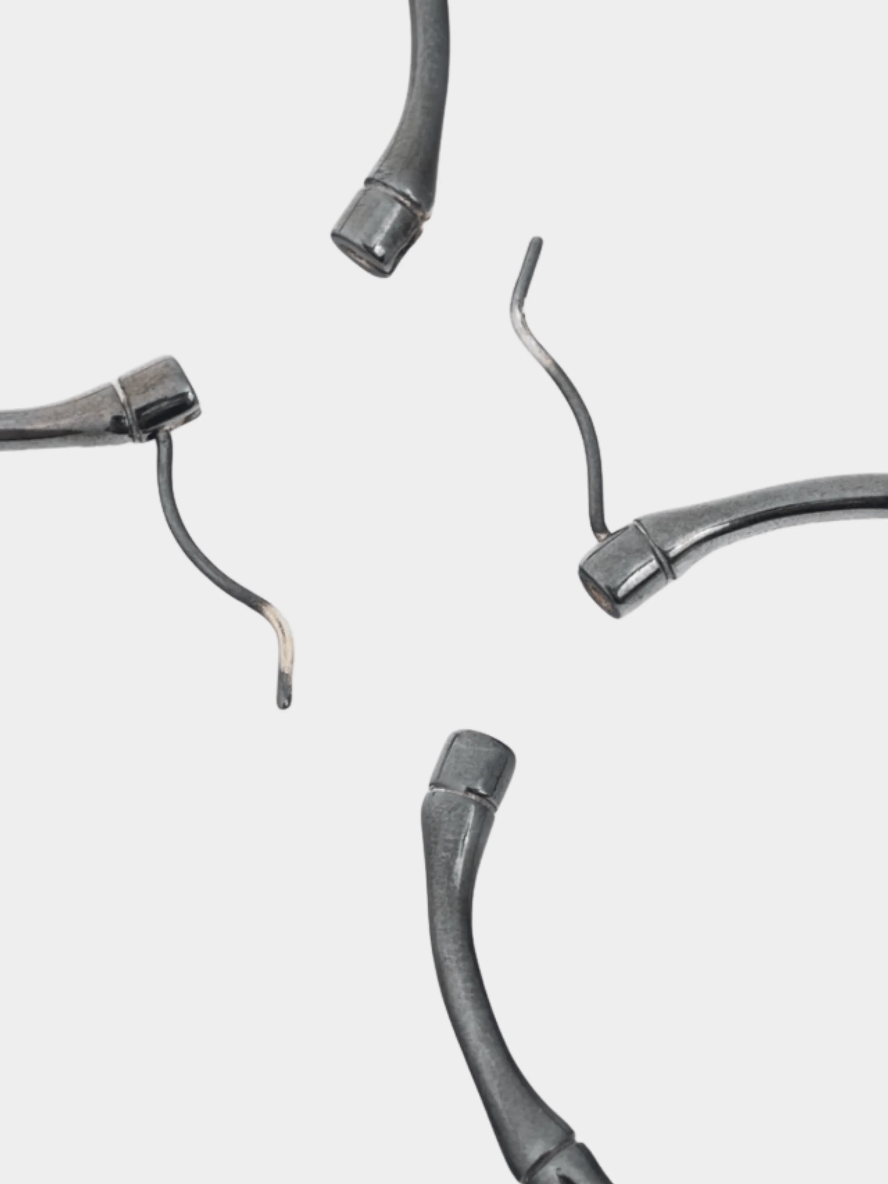 Gucci 2000s Sterling Silver Bamboo Hoop Earrings - Image 3