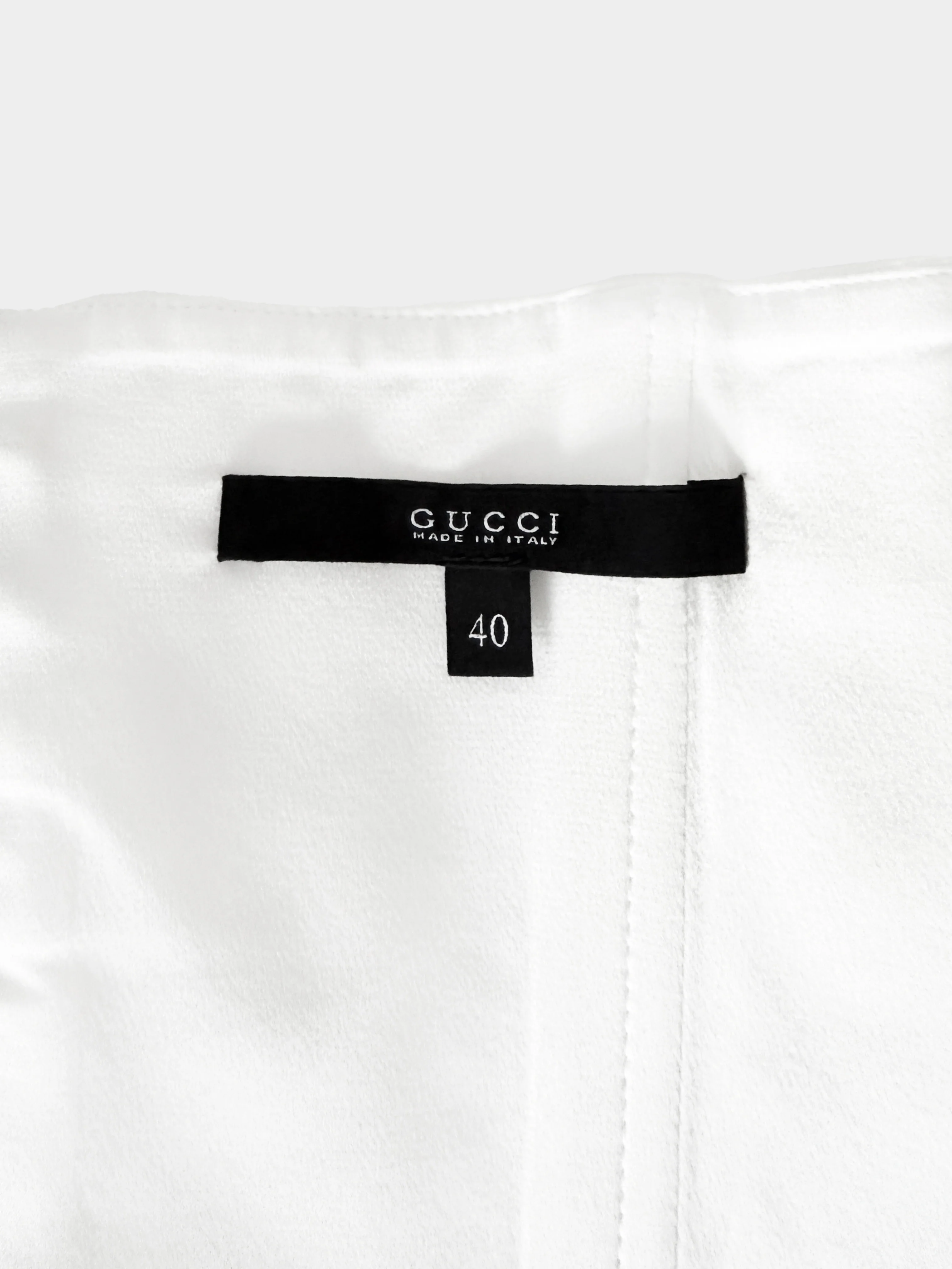 Gucci 2000s White Cotton Cutout Corset Top - Image 3
