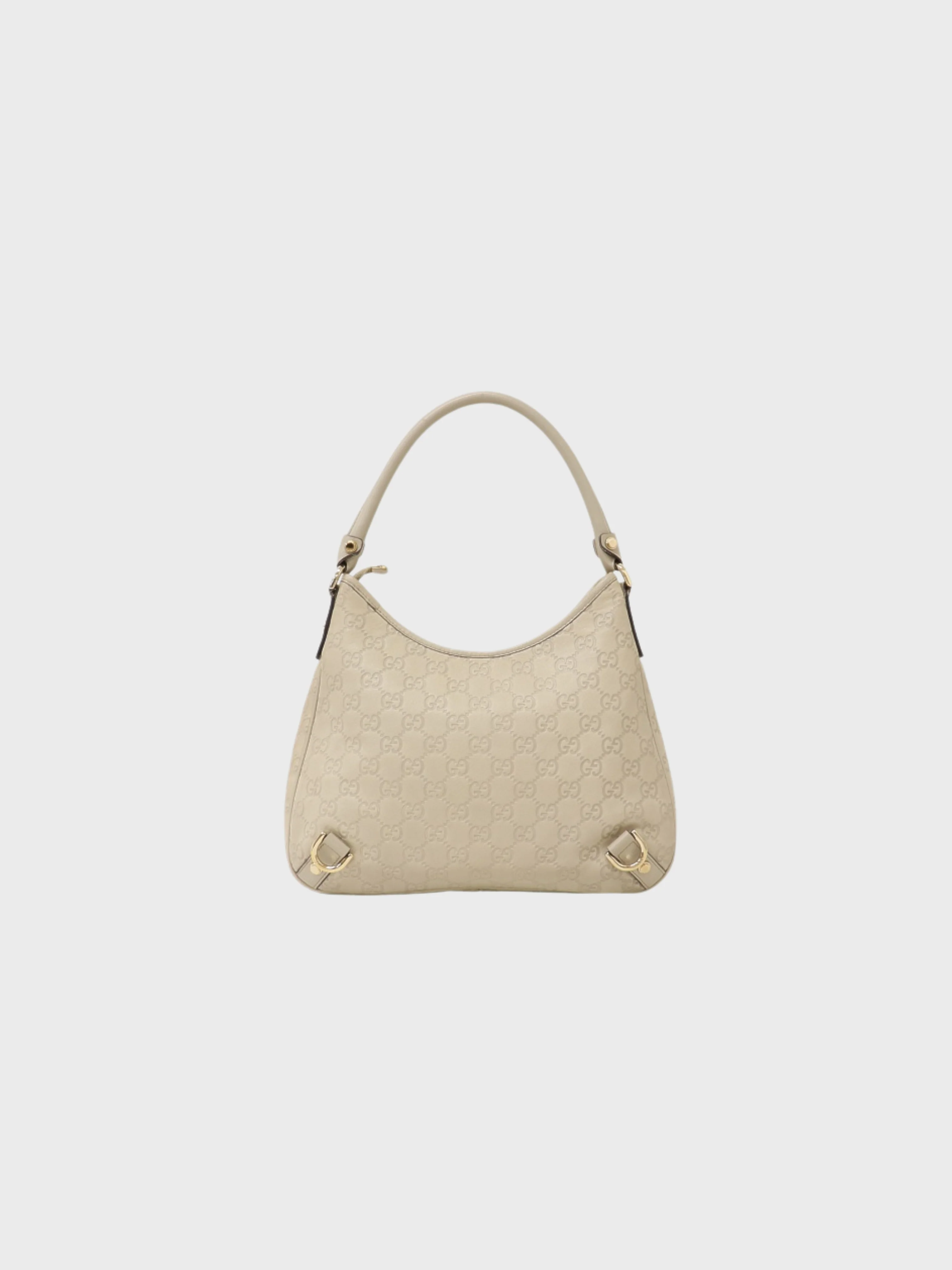 Gucci 2000s White Leather Abbey GG One-Shoulder Bag - Image 2