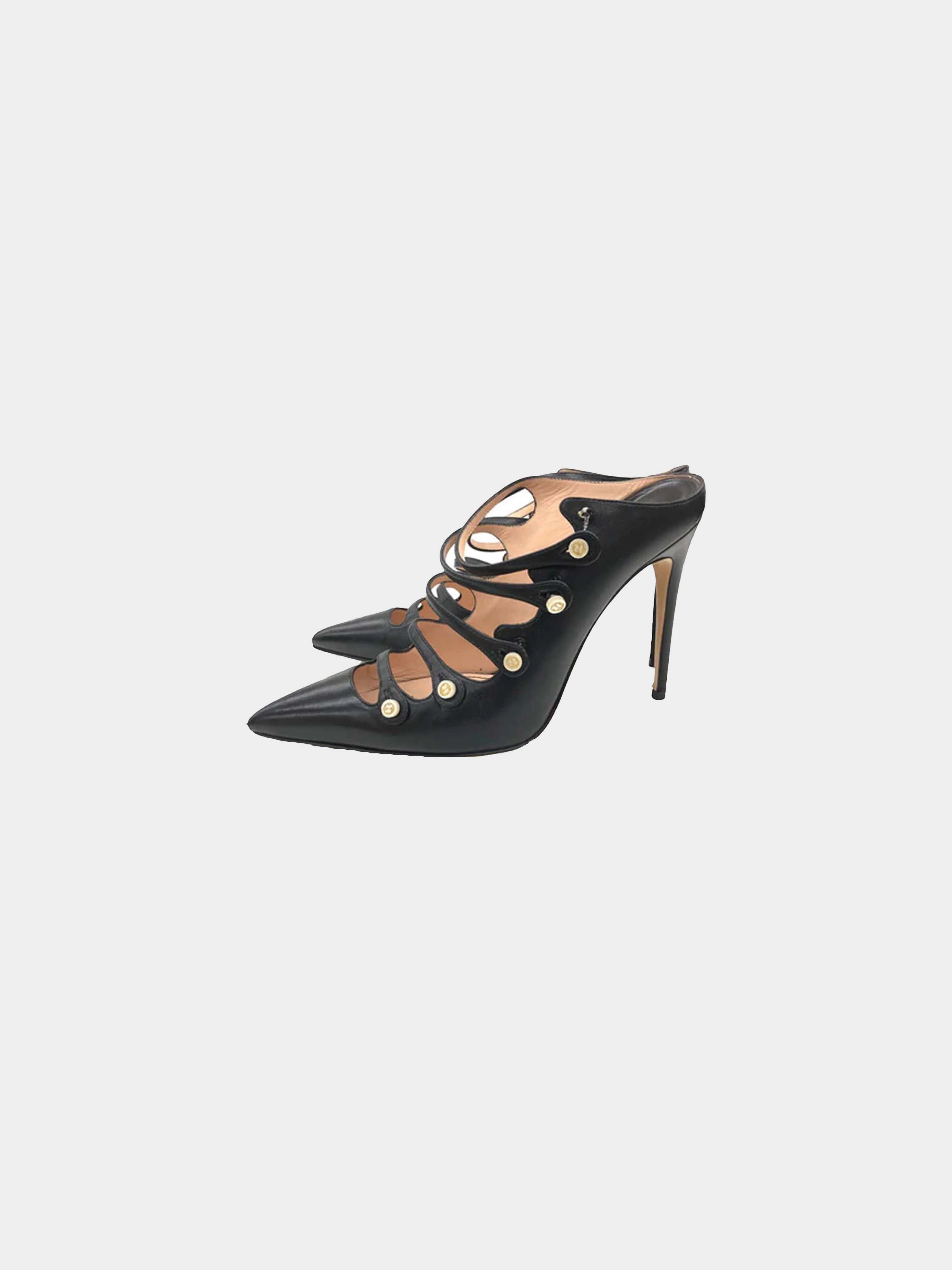 Gucci Spring 2016 Aneta Strappy Pointed Mules - Image 4