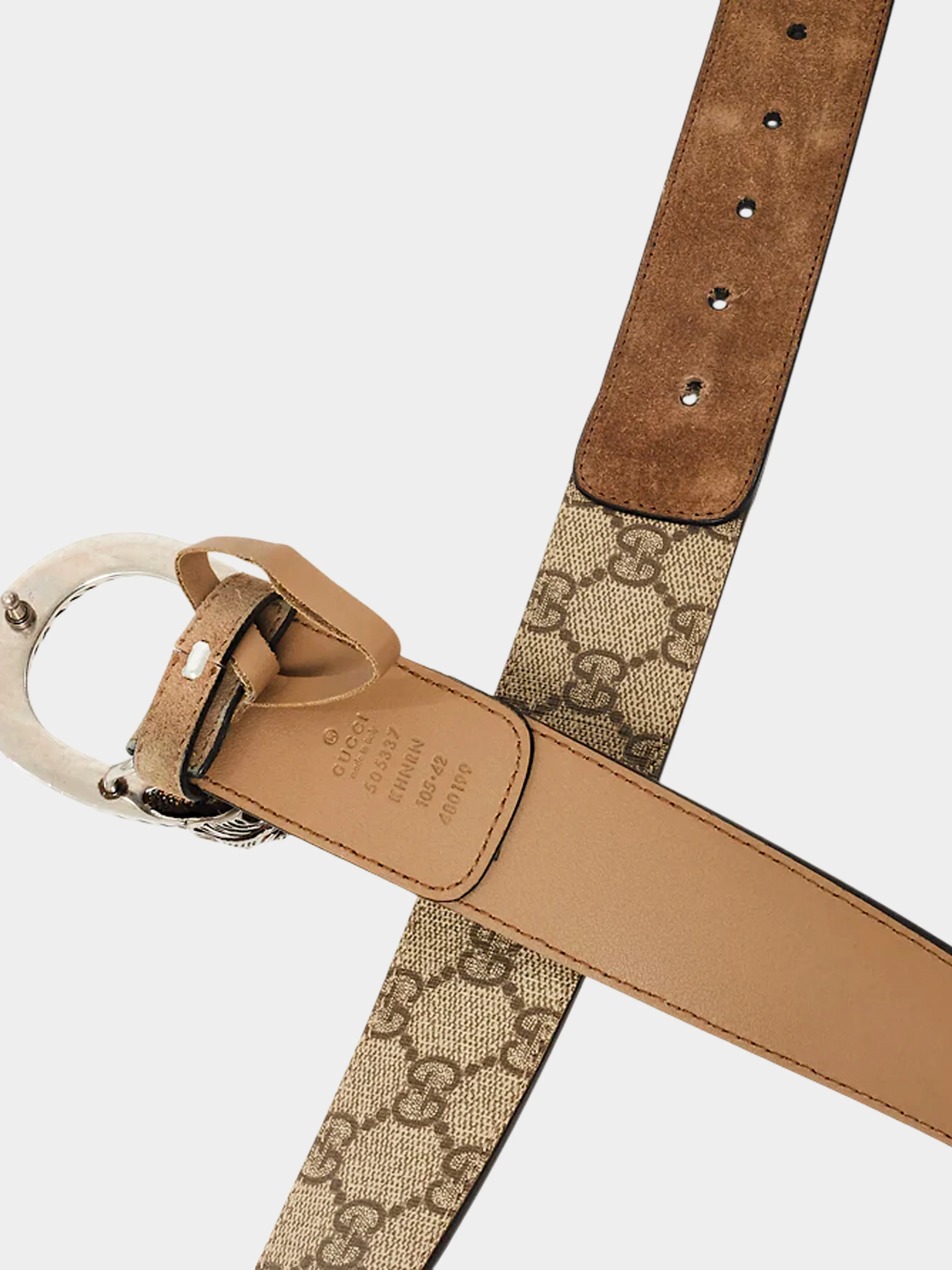 Gucci 2010s Beige GG Supreme Monogram Dionysus Belt - Image 3