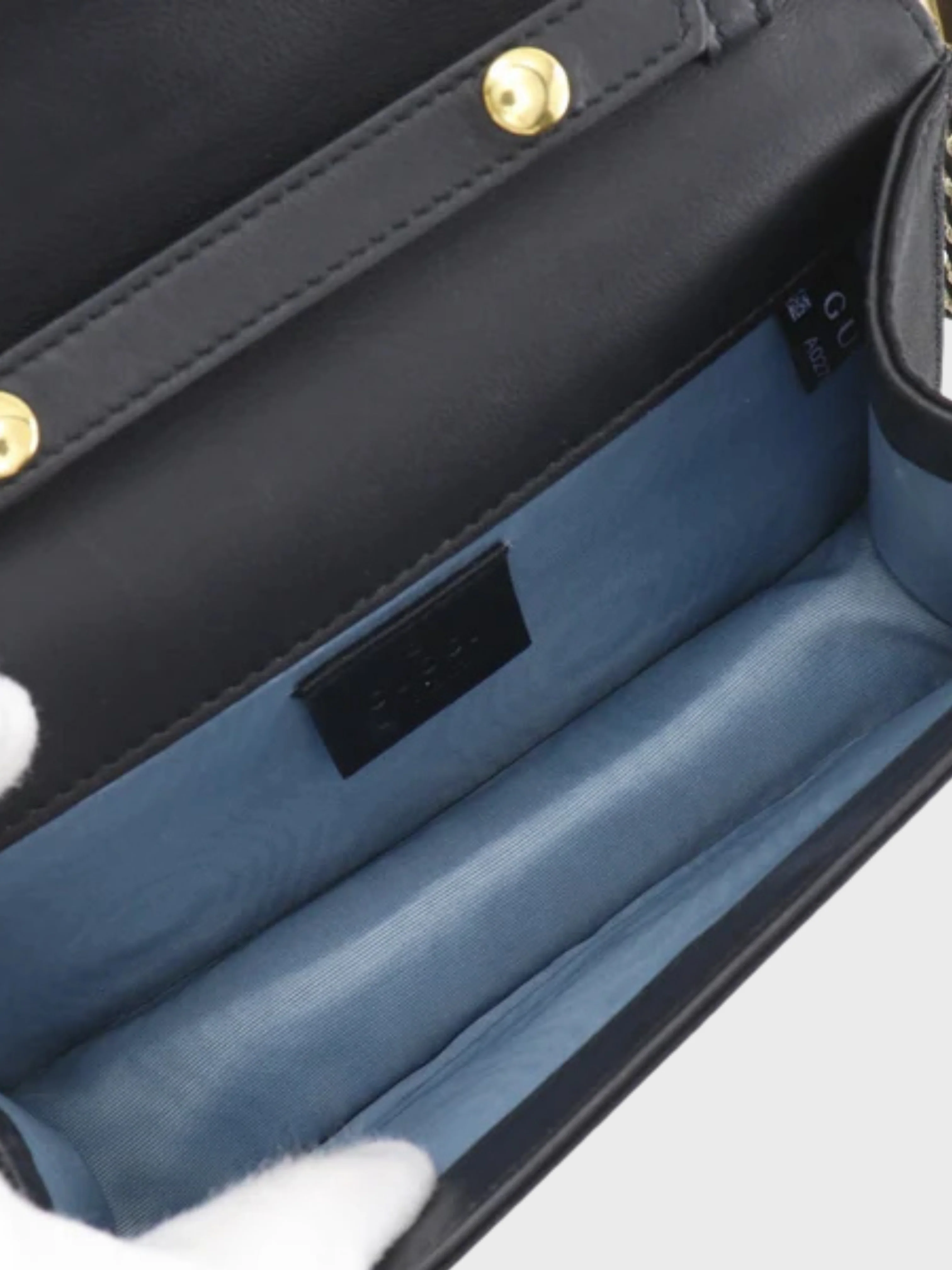 Gucci 2010s Black Cotton Rhinestone Broadway Square G 2-Way Clutch Bag - Image 3