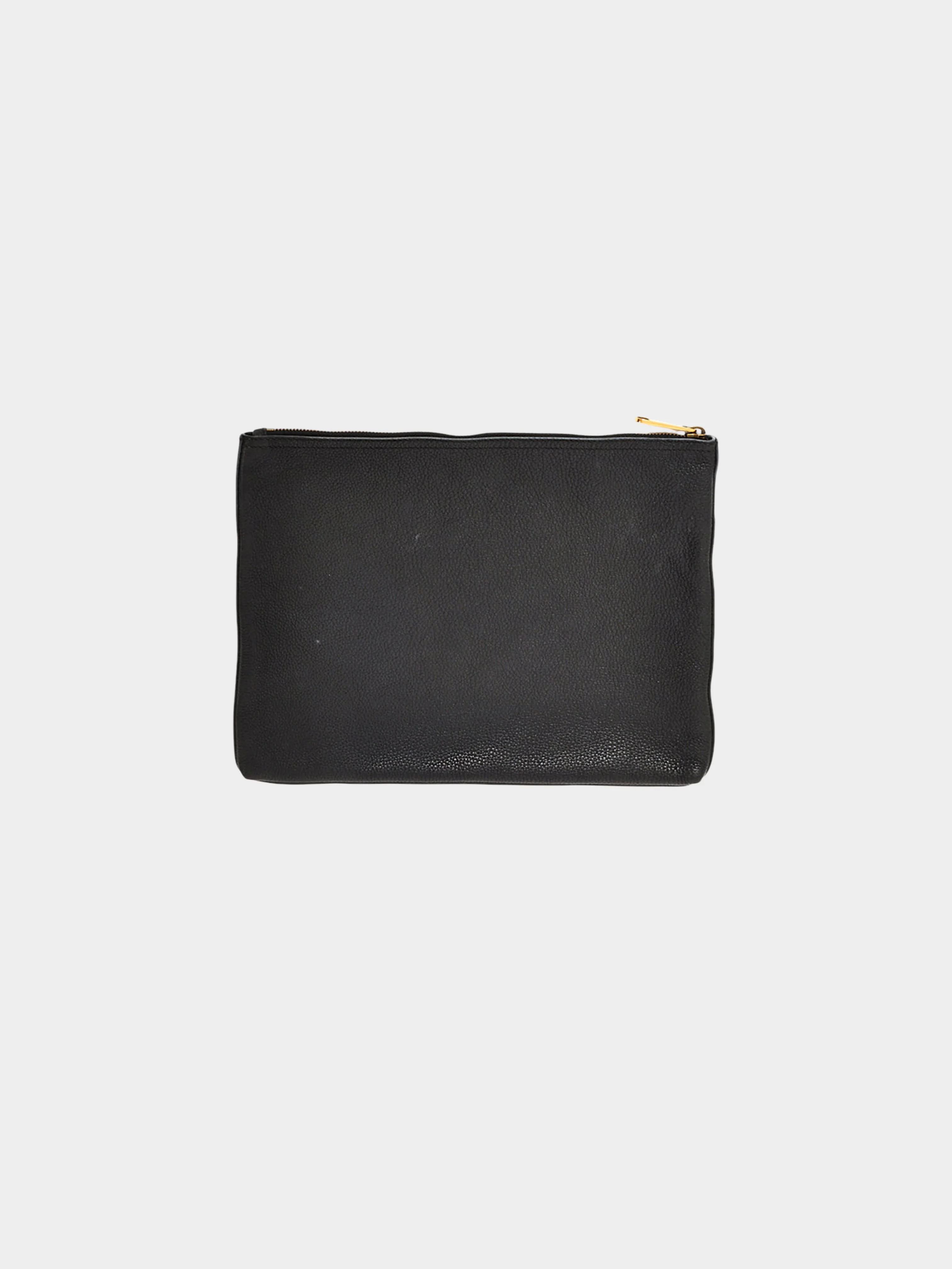 Gucci 2010s Black Leather Logo and Web Clutch - Image 2