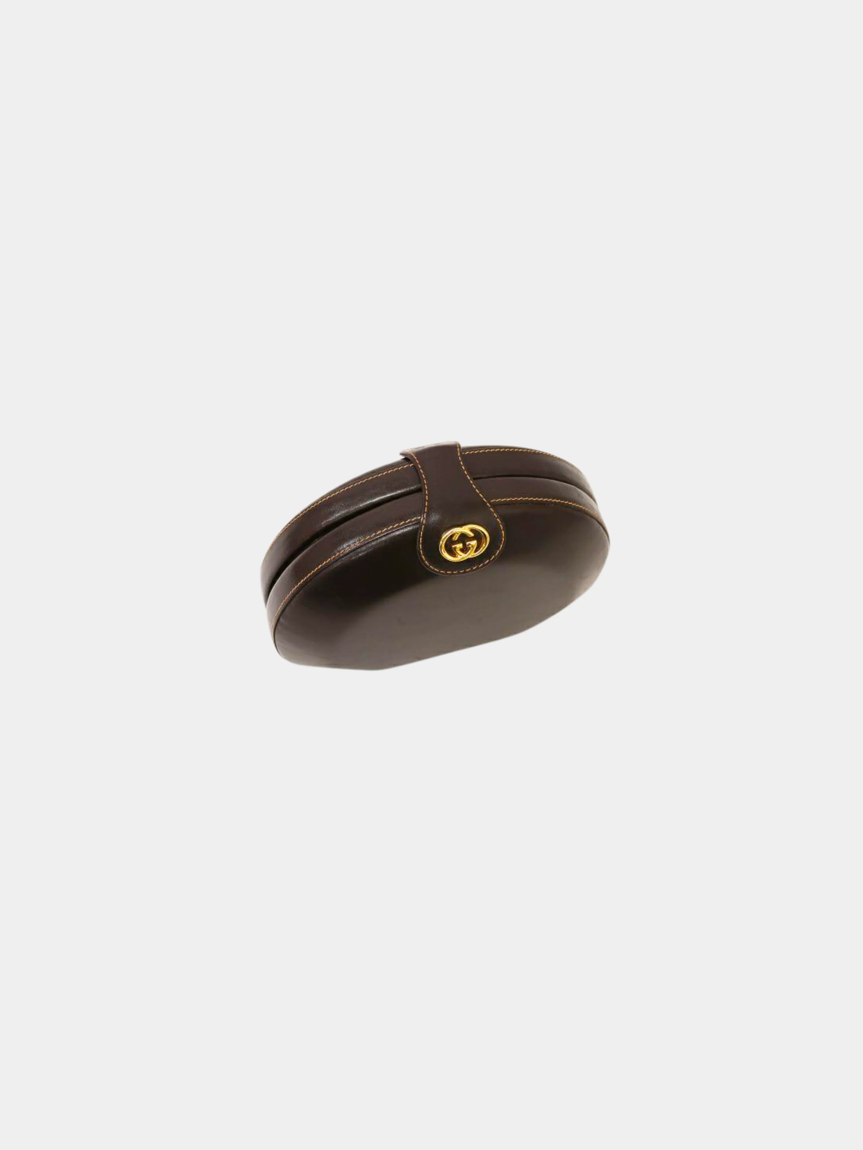 Gucci 2010s Brown Leather GG Round Bag - Image 4