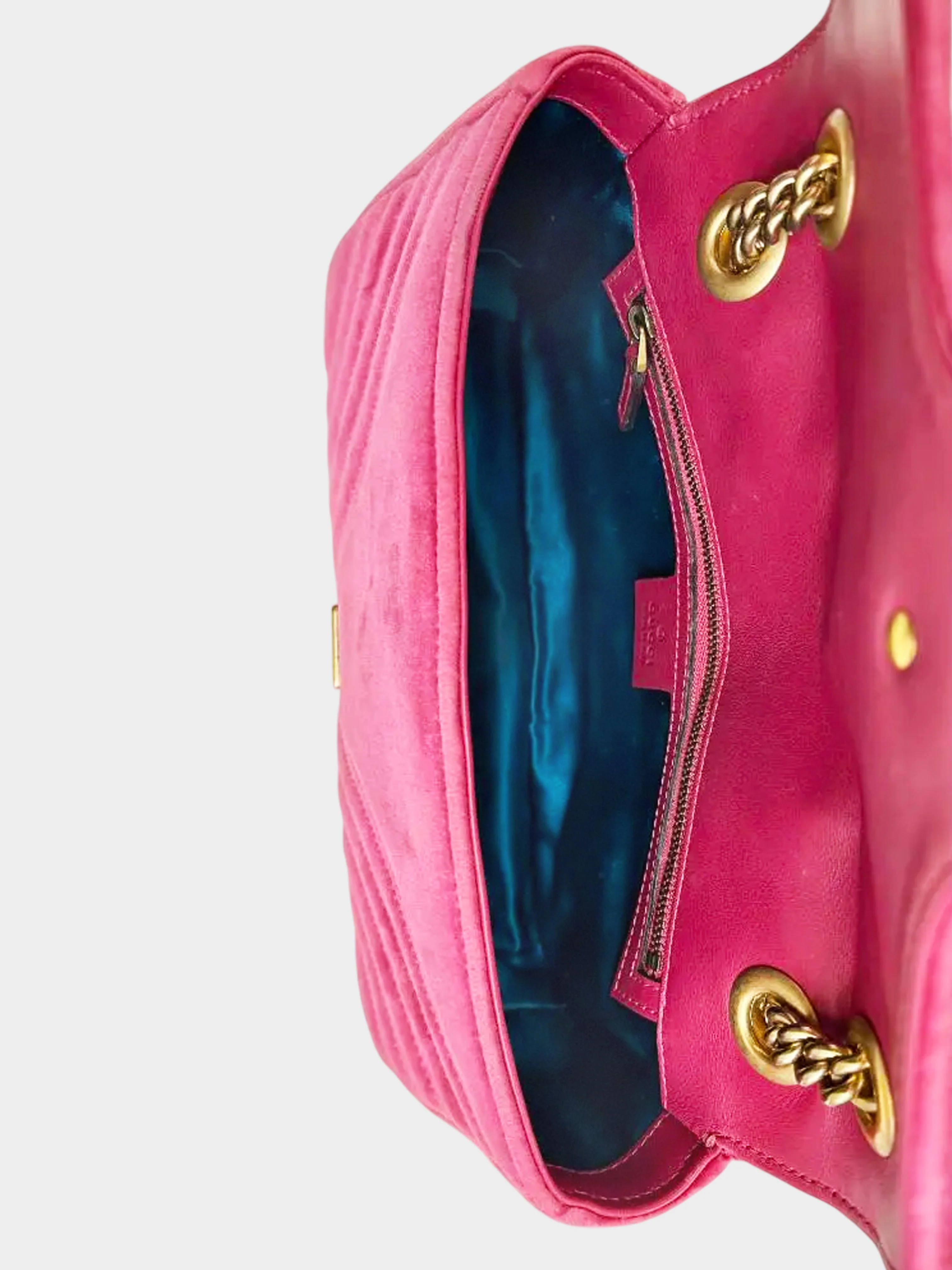 Gucci 2010s Pink Velvet Marmont Matelasse GG Small Shoulder Bag - Image 5