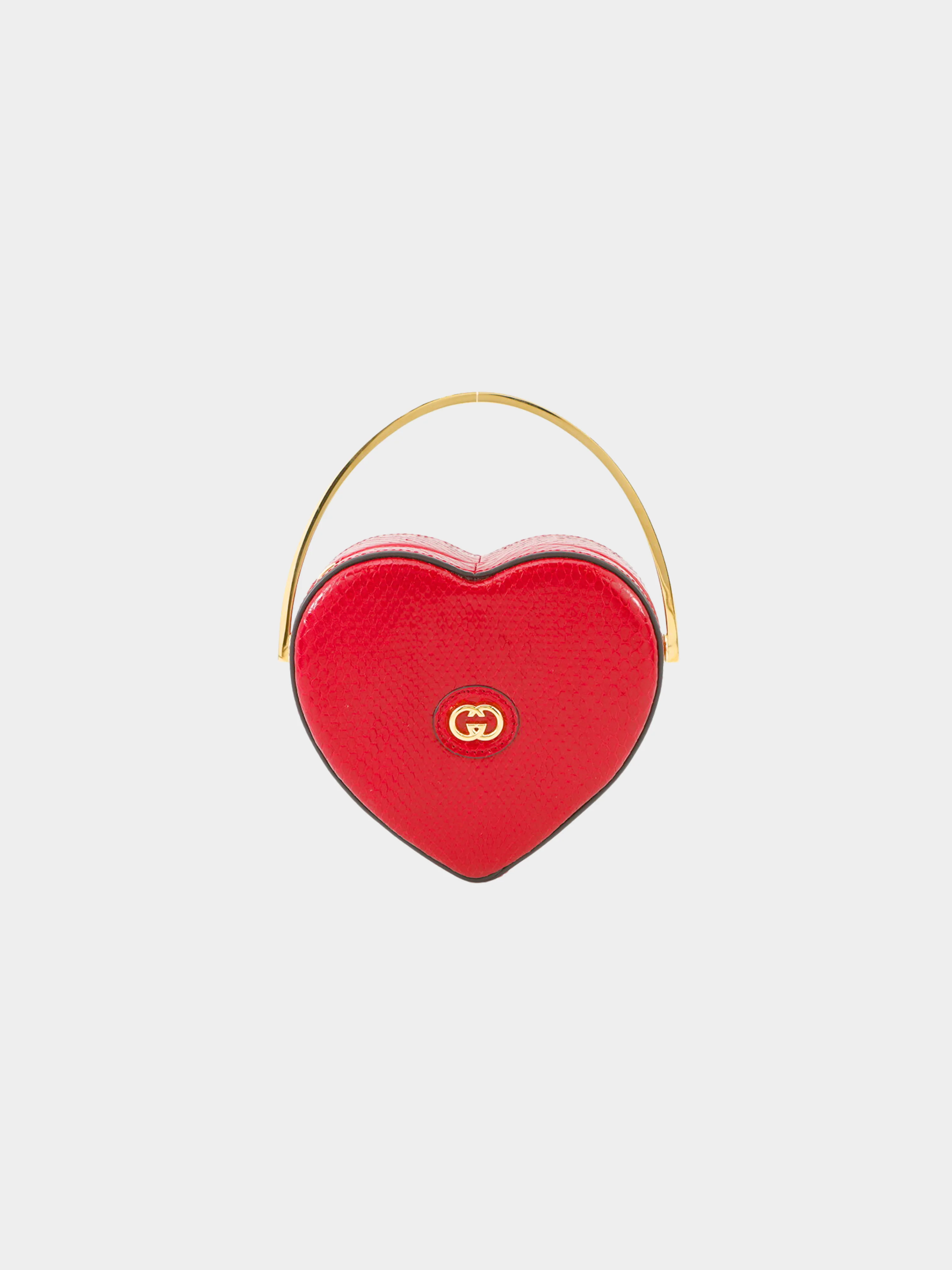 Gucci 2010s Red Broadway Mini Python Top Handle Bag