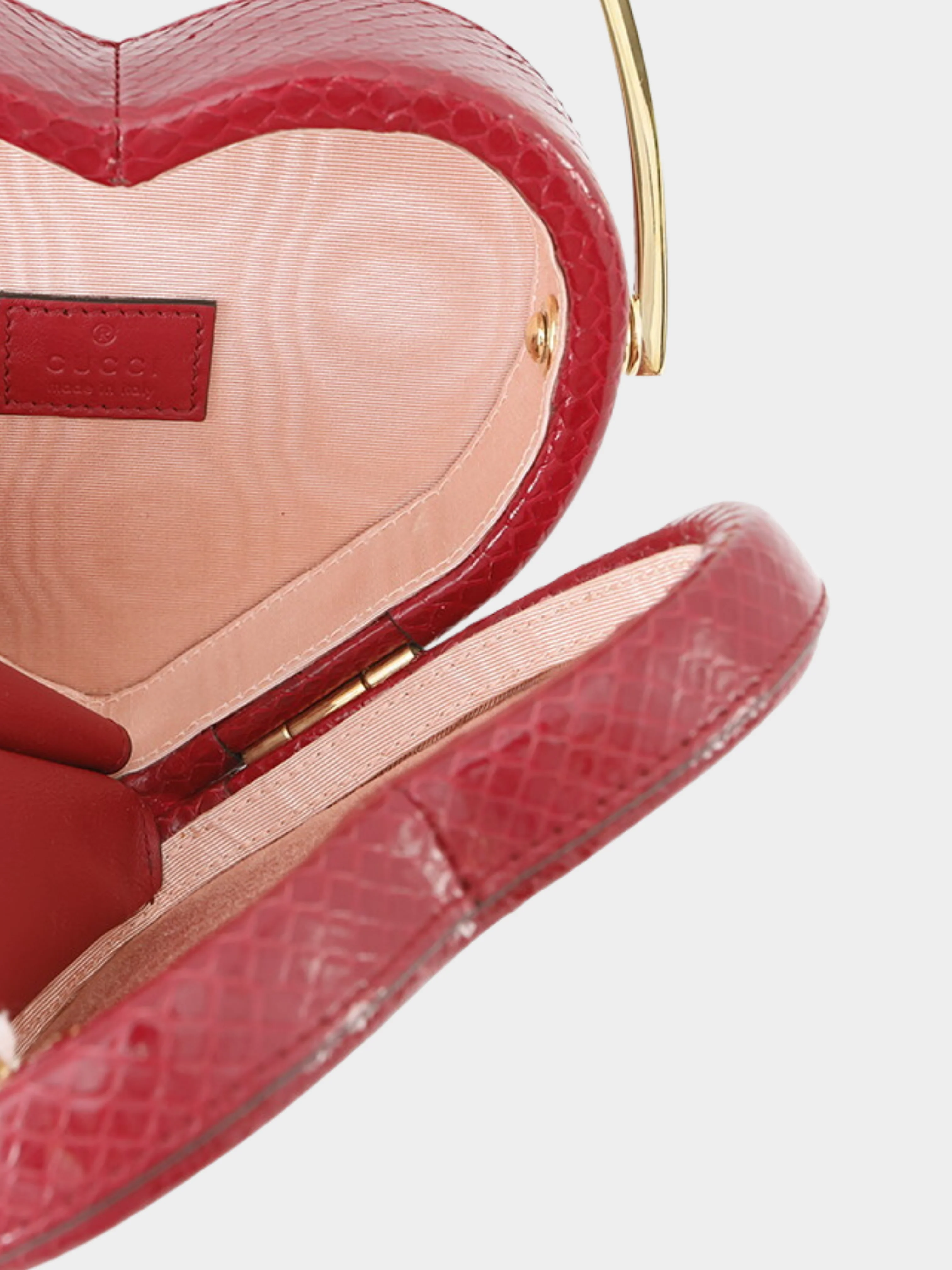 Gucci 2010s Red Broadway Mini Python Top Handle Bag - Image 4