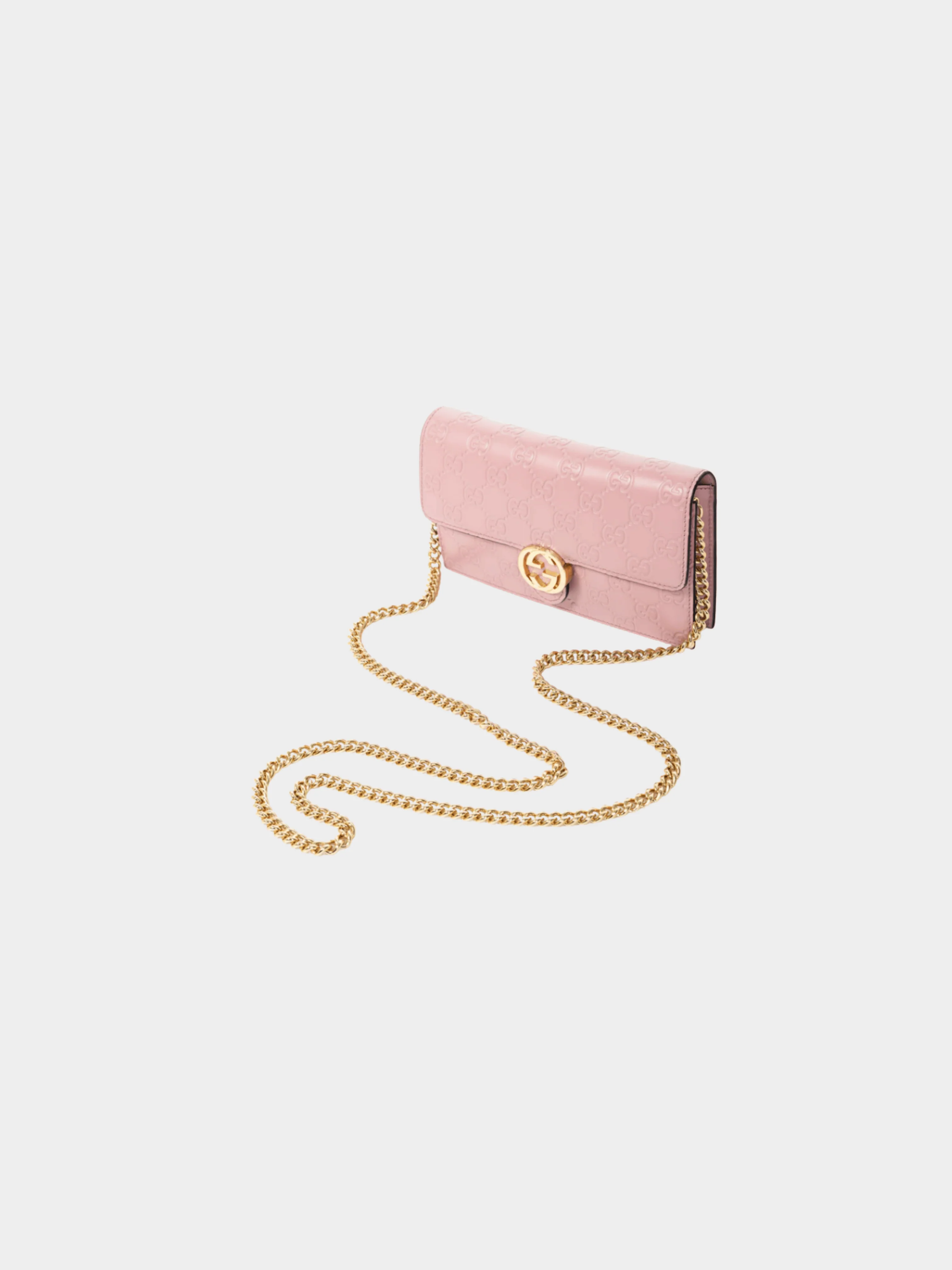 Gucci 2016 Pink Icon Camellia Guccissima Gucci Signature Chain Wallet - Image 4