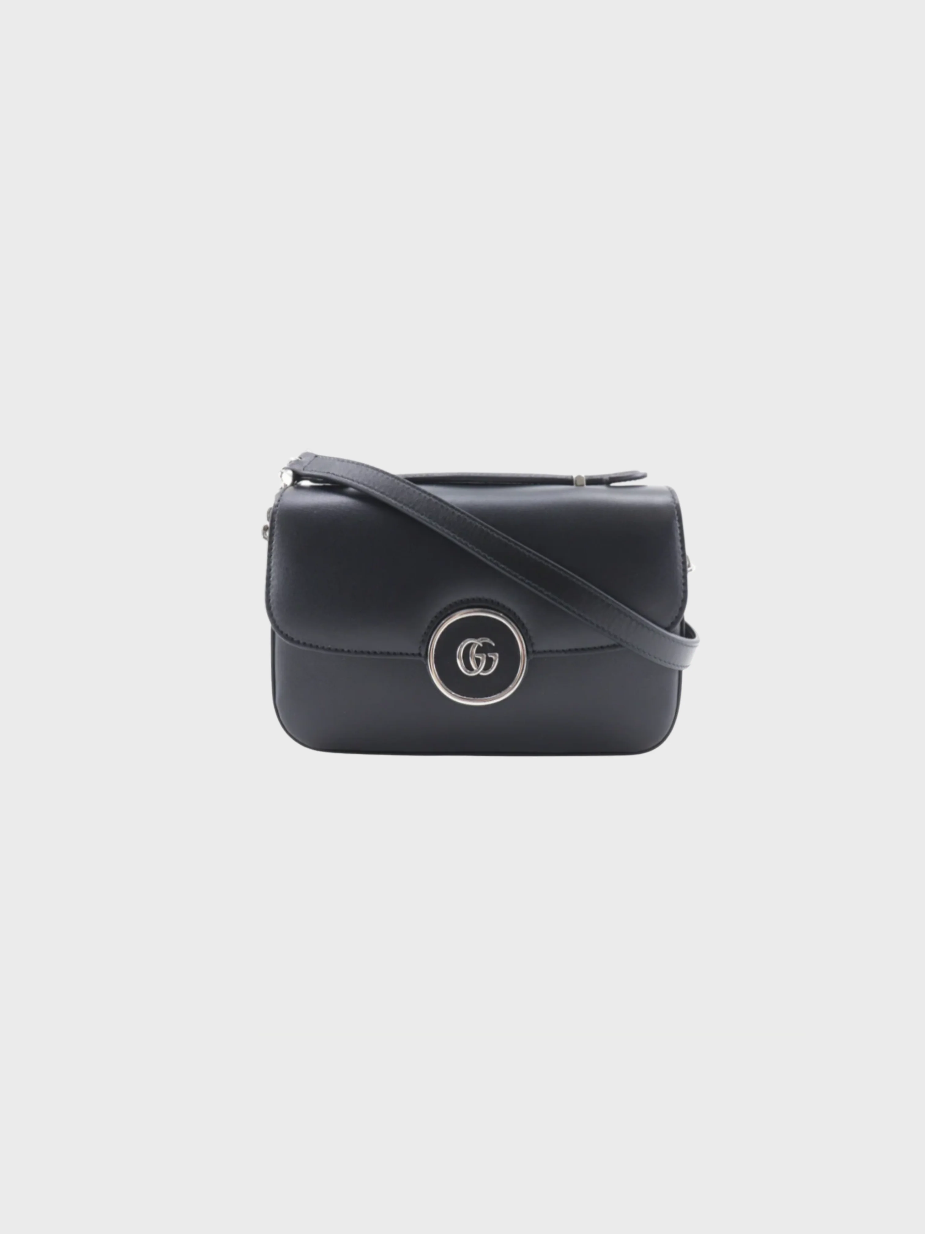 Gucci 2020s Black Leather Petite GG 2Way Shoulder Bag