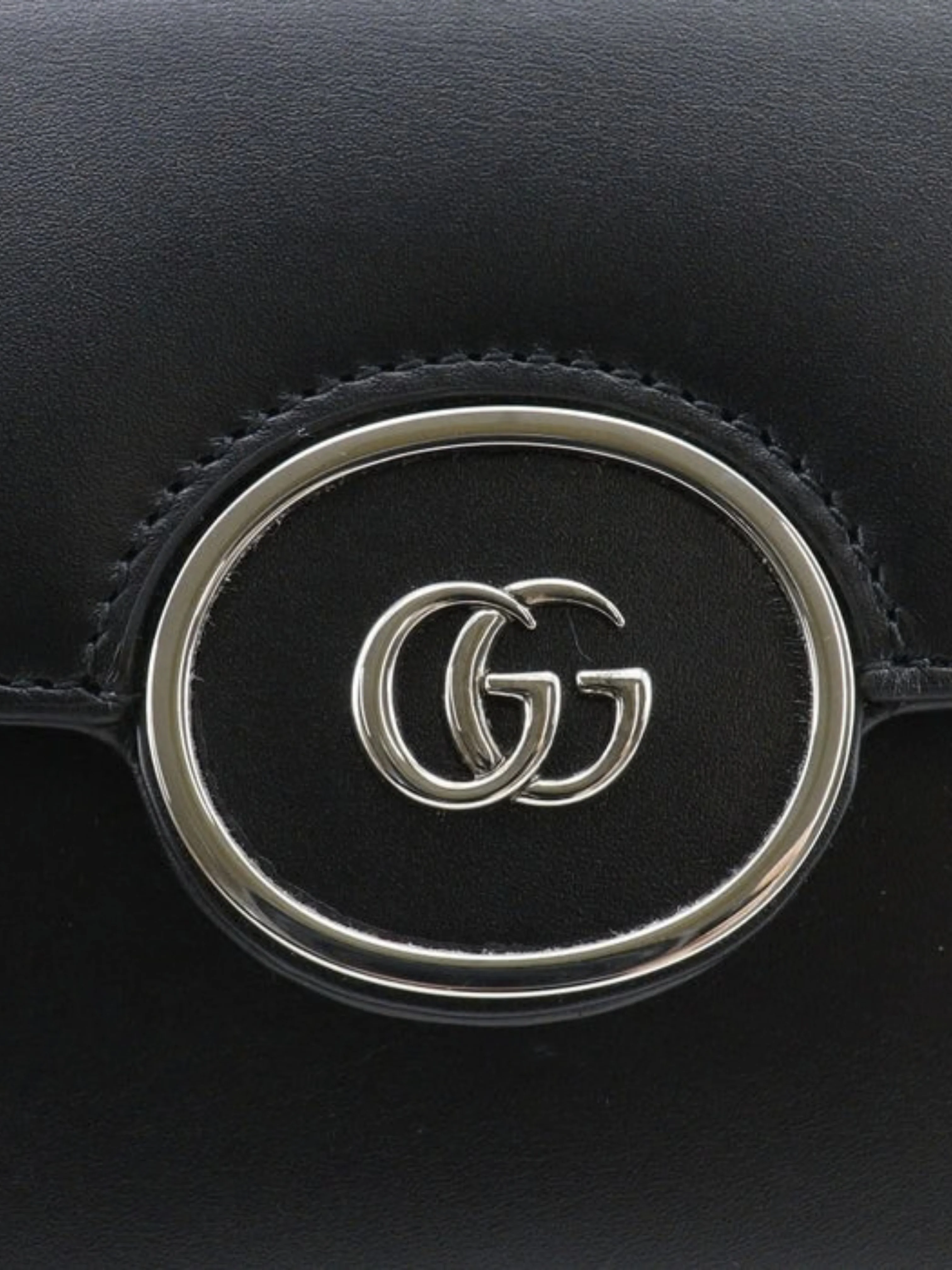Gucci 2020s Black Leather Petite GG 2Way Shoulder Bag - Image 7