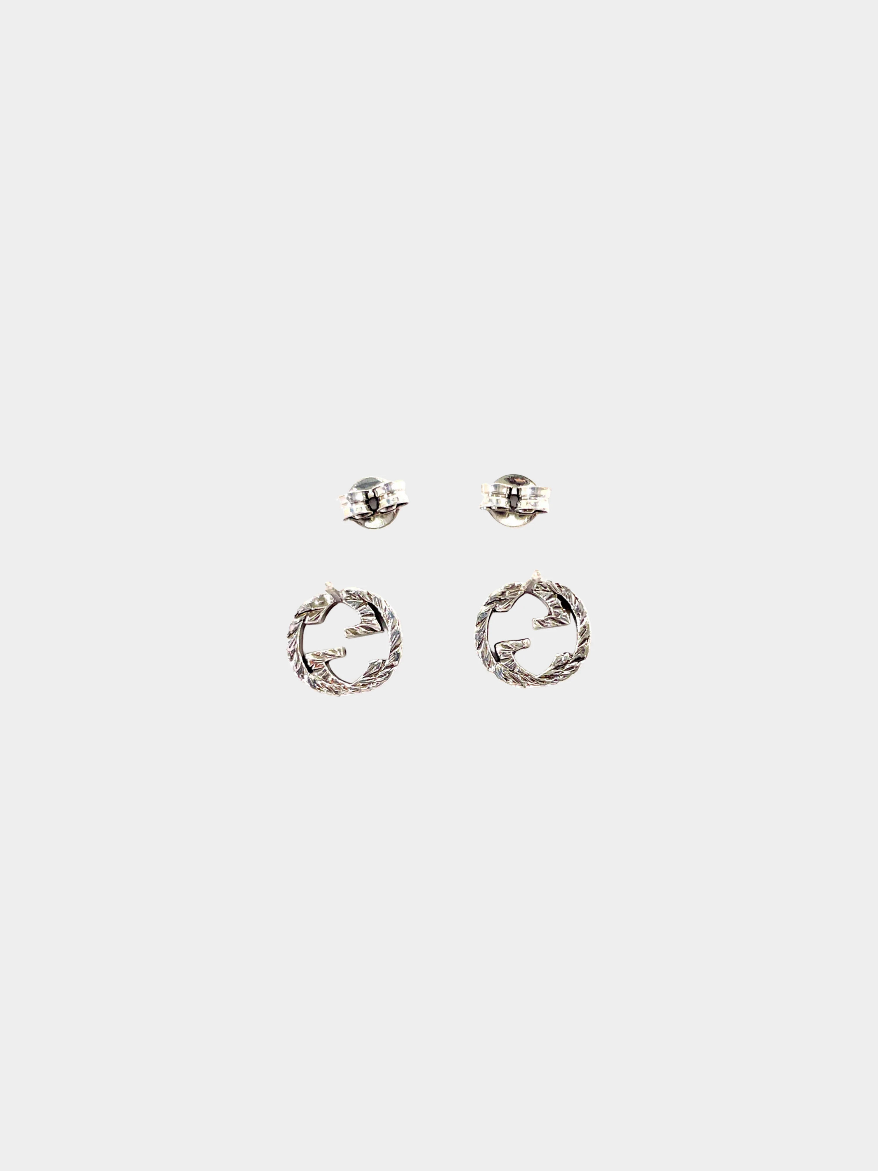 Gucci 2020s Silver Interlocking G Earrings - Image 2