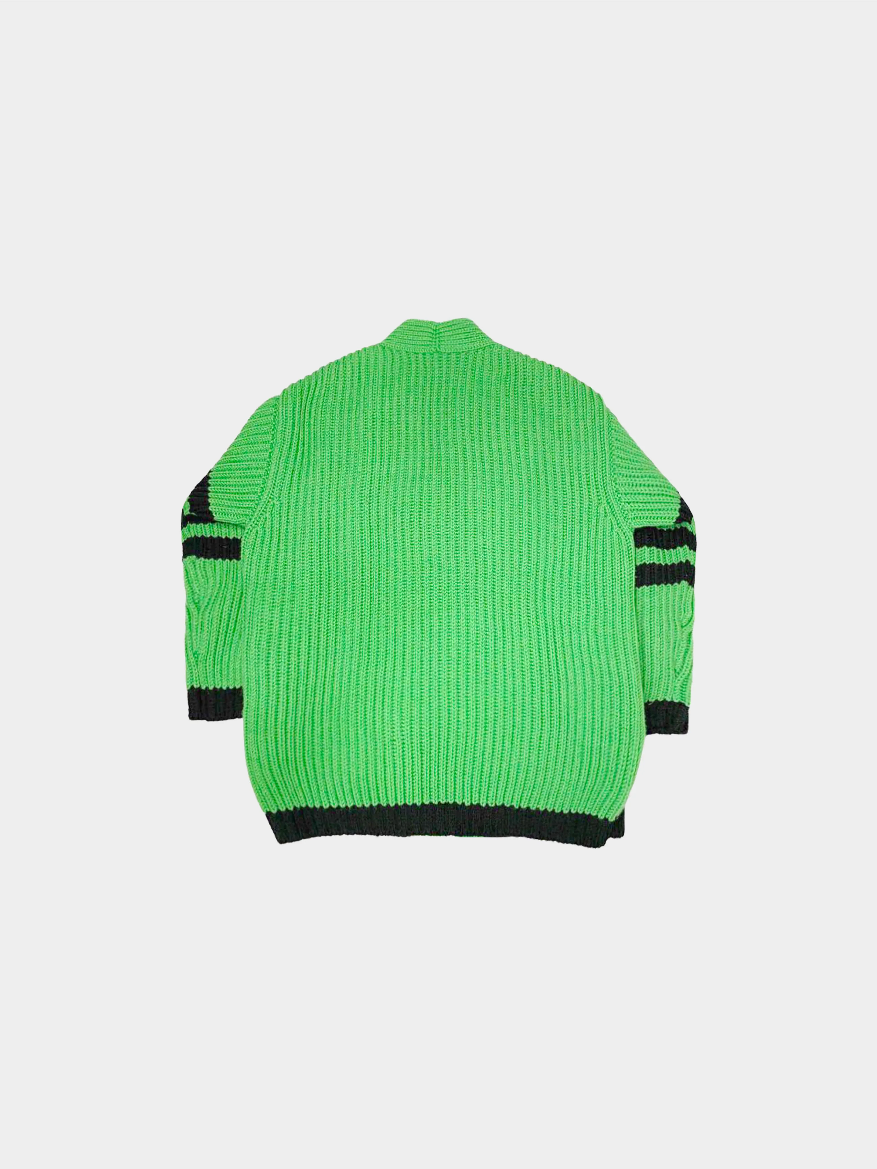 Gucci 2023 Green Adidas X Mixed Knit Wool Cardigan - Image 2