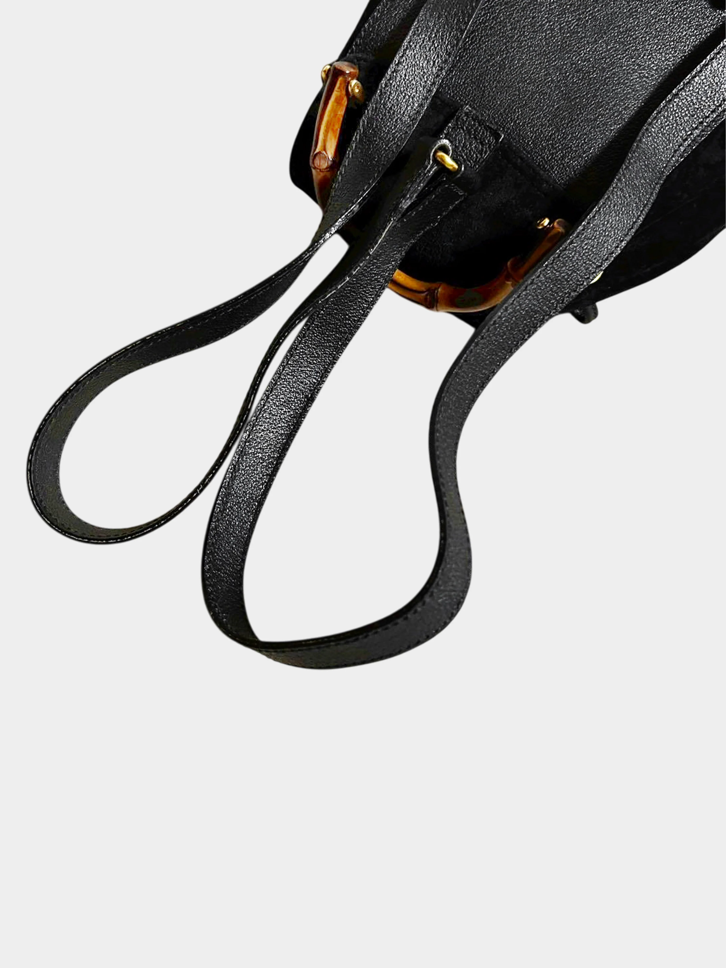 Gucci Bamboo 2000s Black Suede and Leather Backpack - Image 2
