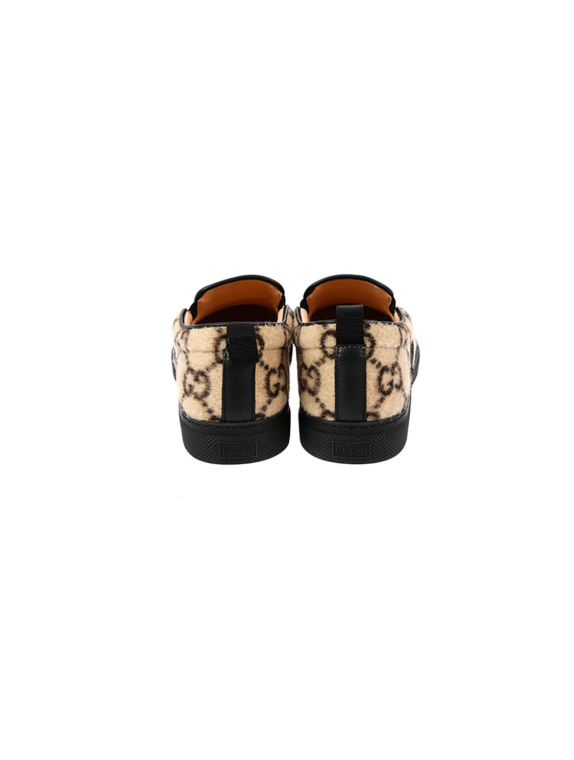 Gucci Beige 2000s Wool Monogram Dublin Slip-On Sneakers - Image 5