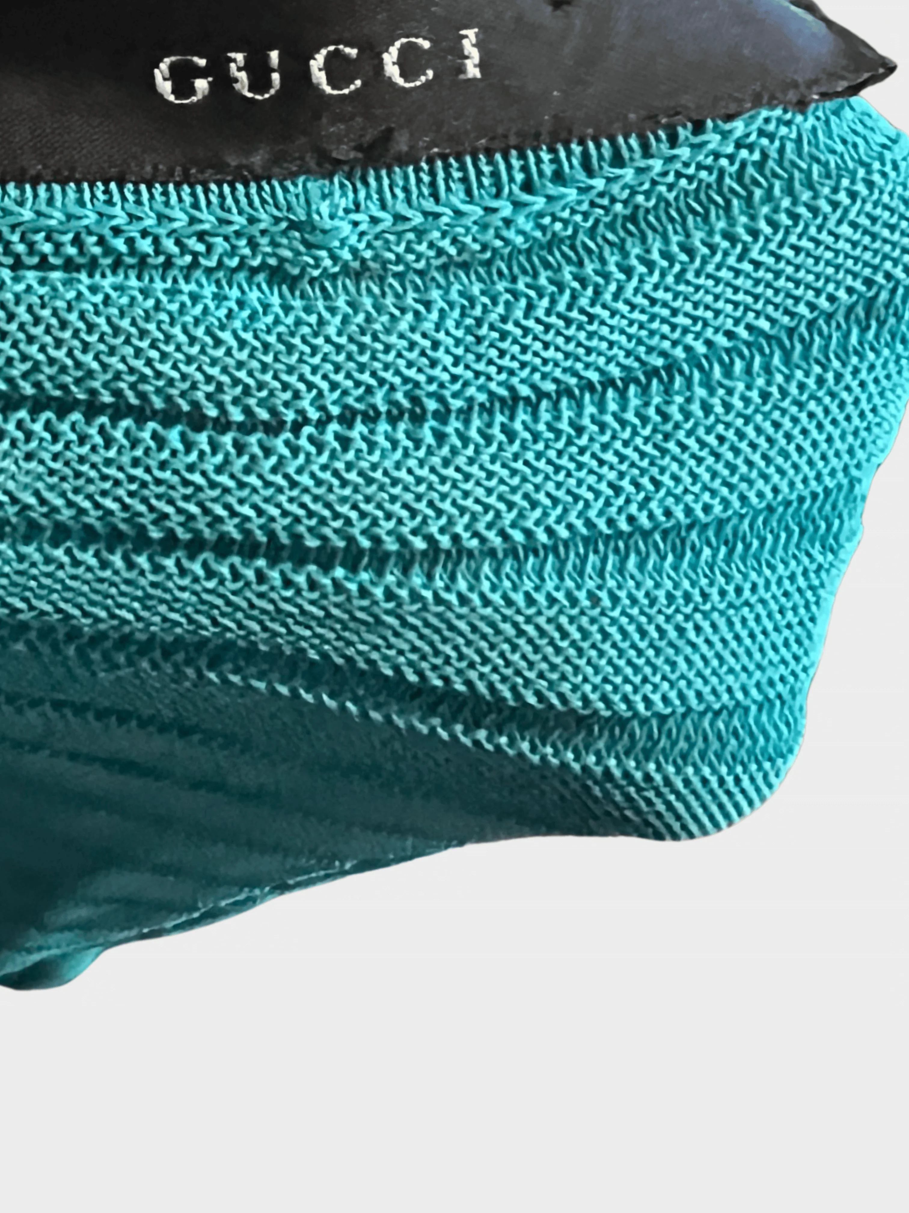 Gucci by Tom Ford 2000s Knit Wrap Teal Dress - Image 3
