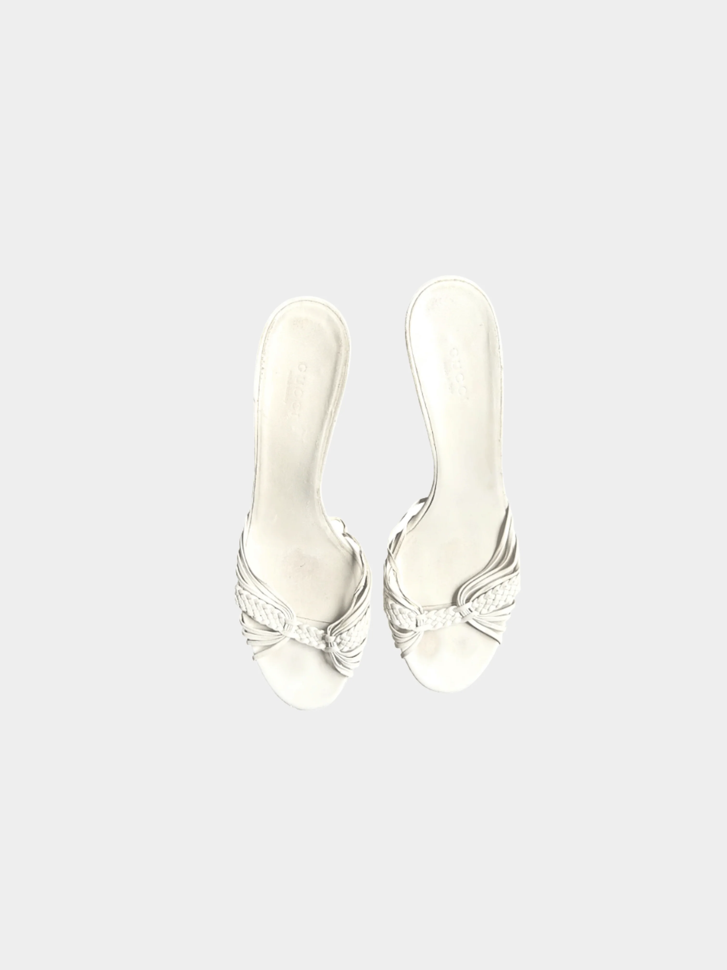 Gucci by Tom Ford 2000s White Bamboo Mules - Image 2