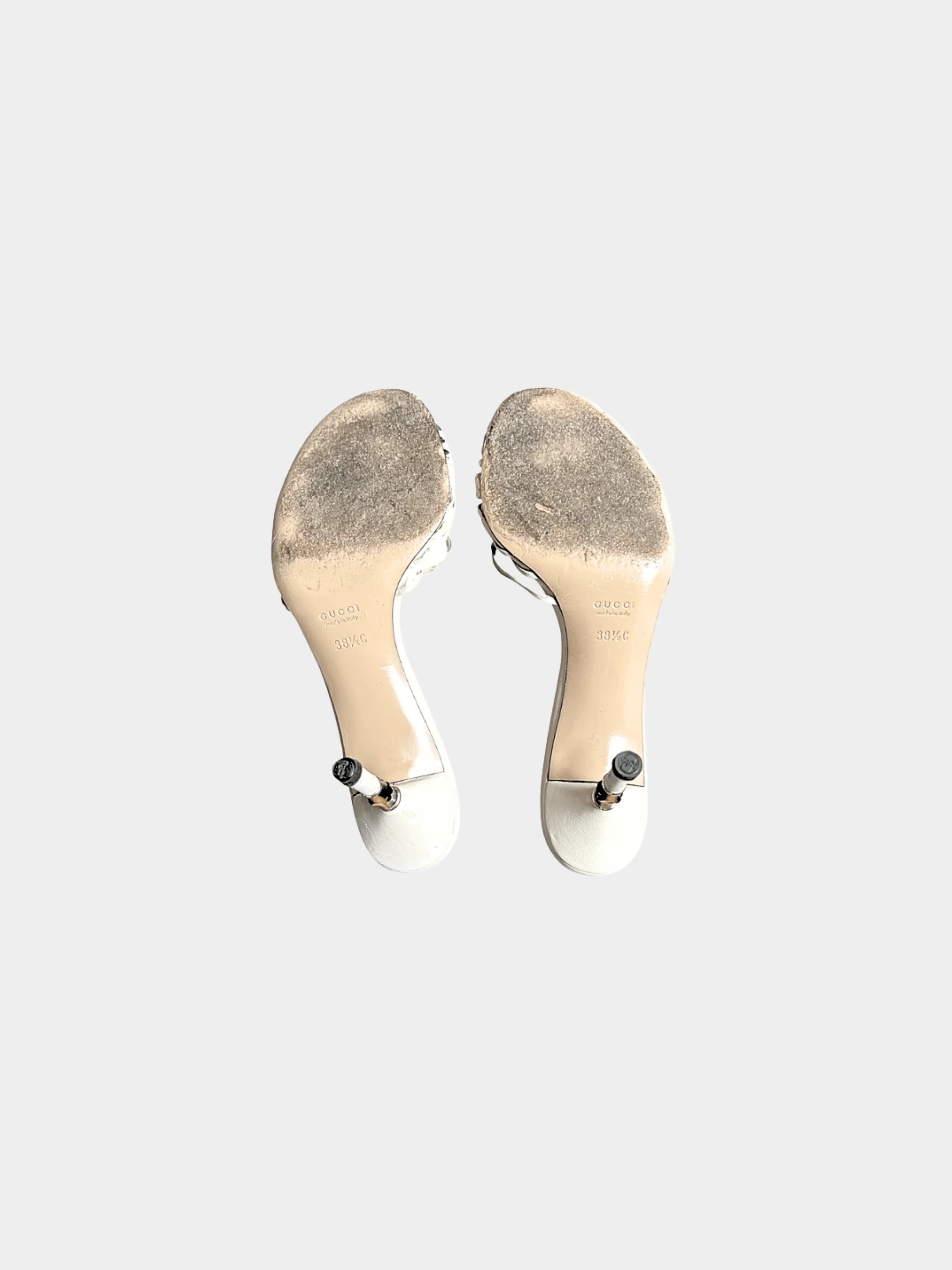 Gucci by Tom Ford 2000s White Bamboo Mules - Image 4