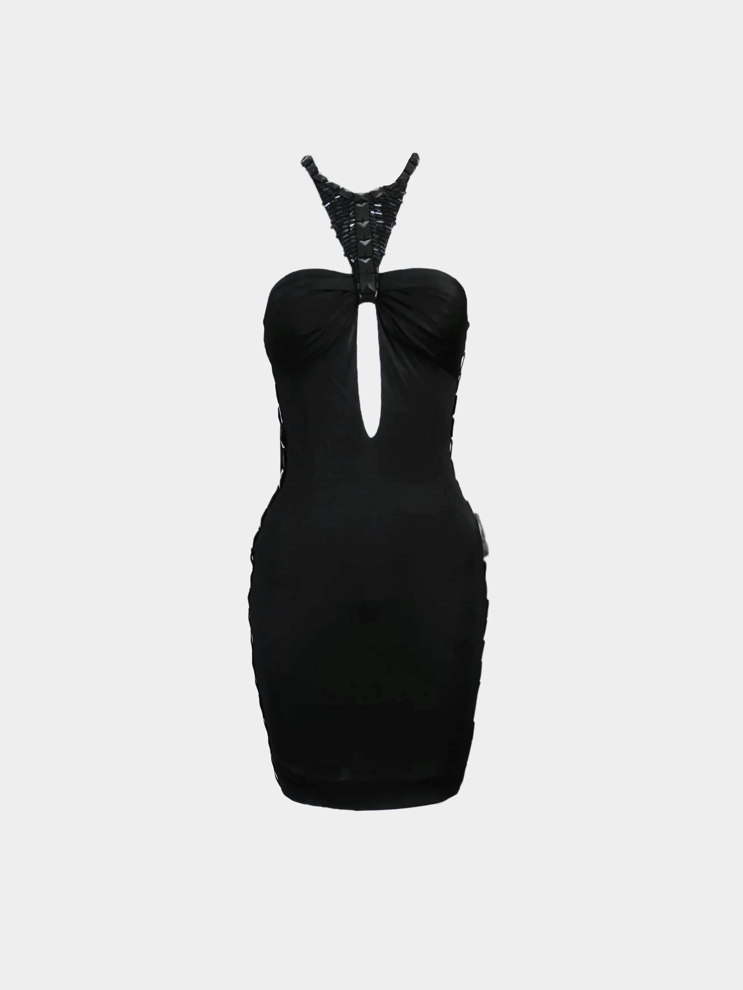 Gucci by Tom Ford FW 2004 Black Cutout Beaded Dress