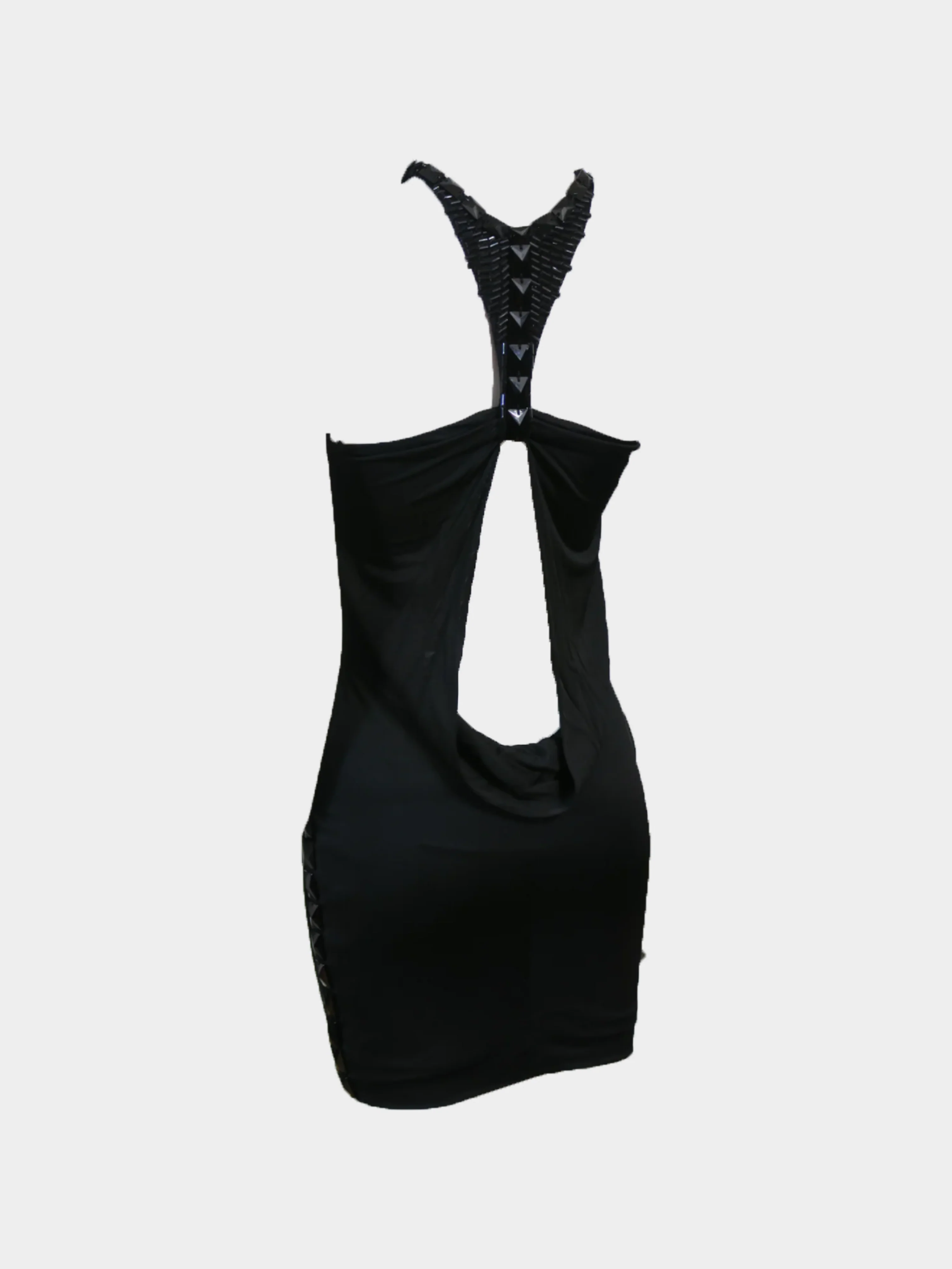 Gucci by Tom Ford FW 2004 Black Cutout Beaded Dress - Image 2