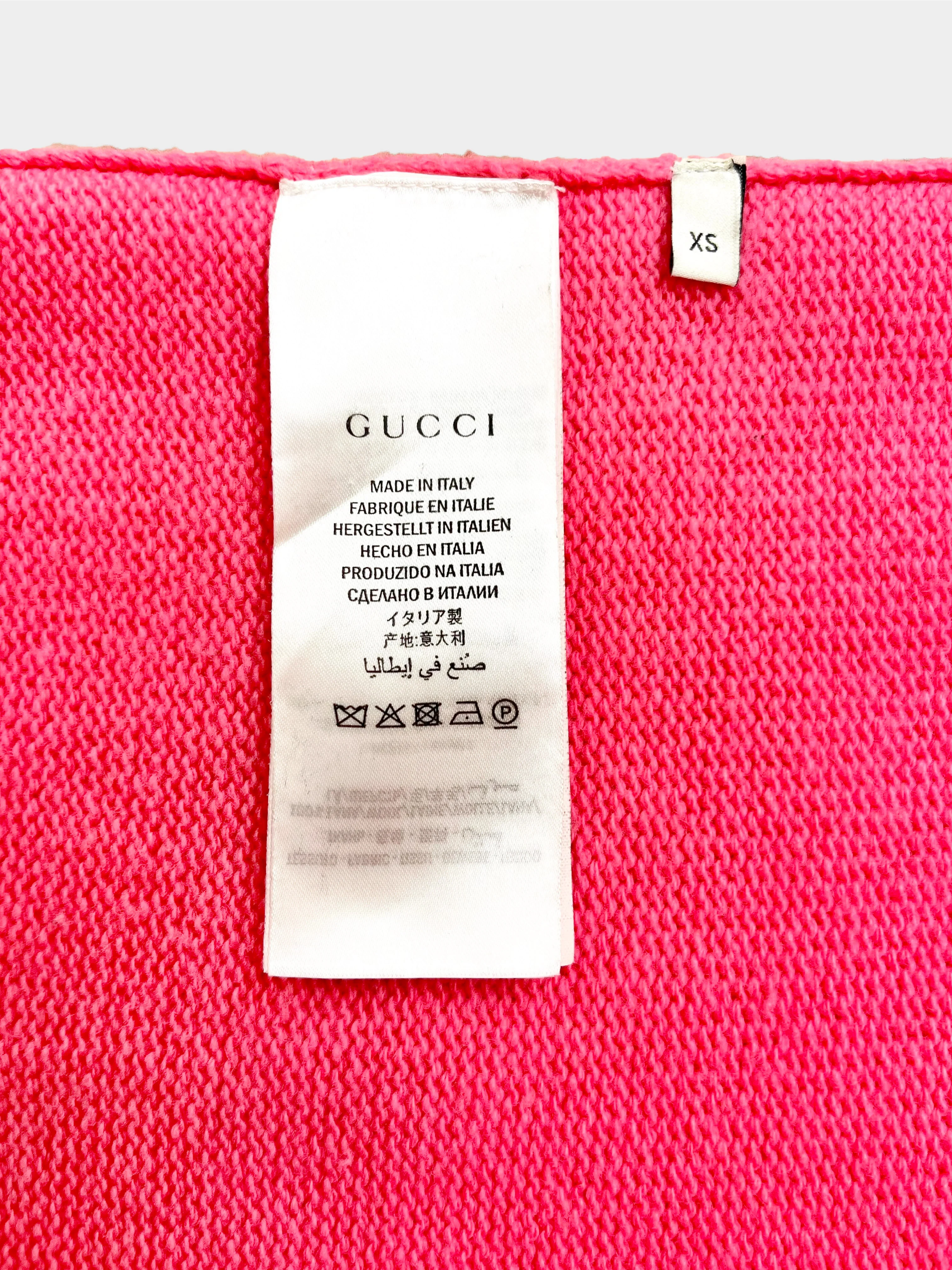 Gucci Cruise 2019 Pink and Red Logo Knit Sweater - Image 4