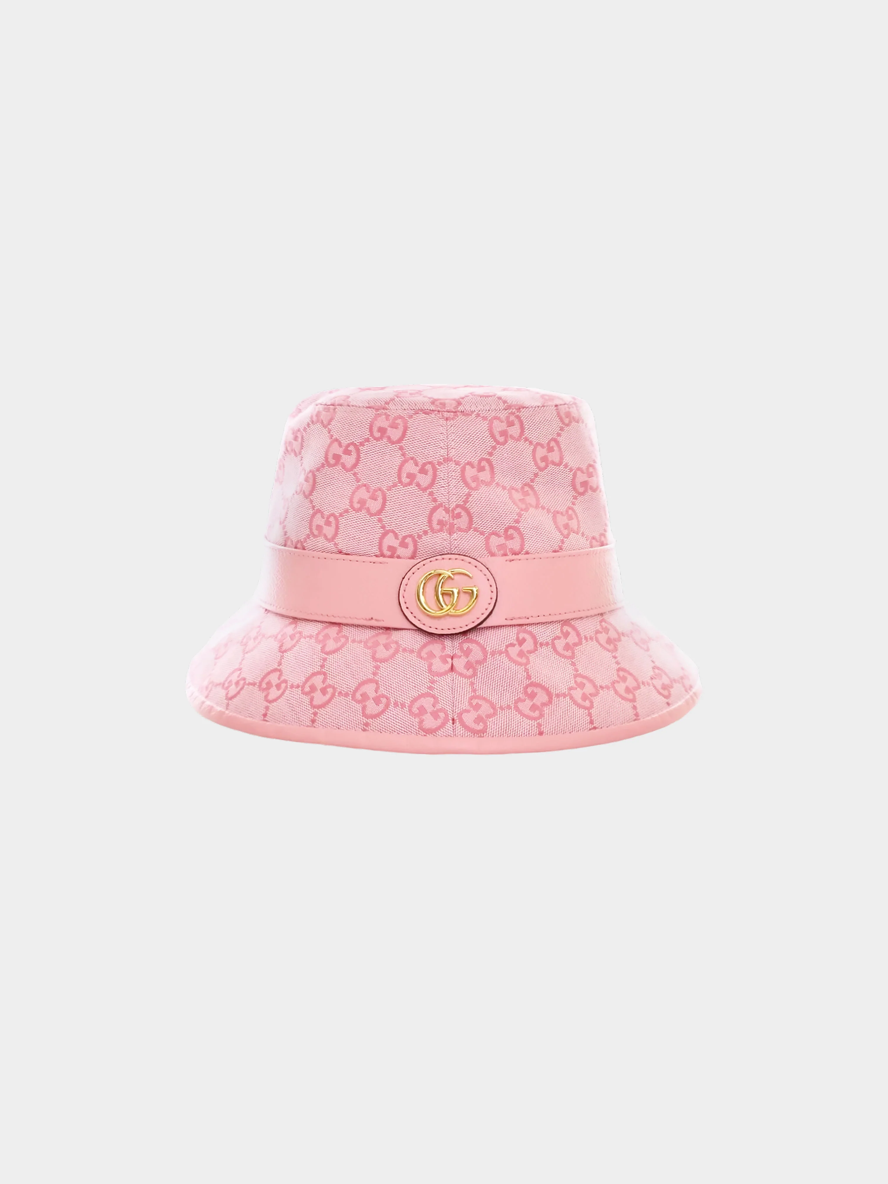 Gucci Late 2010s Pink Monogram Double G Bucket Hat