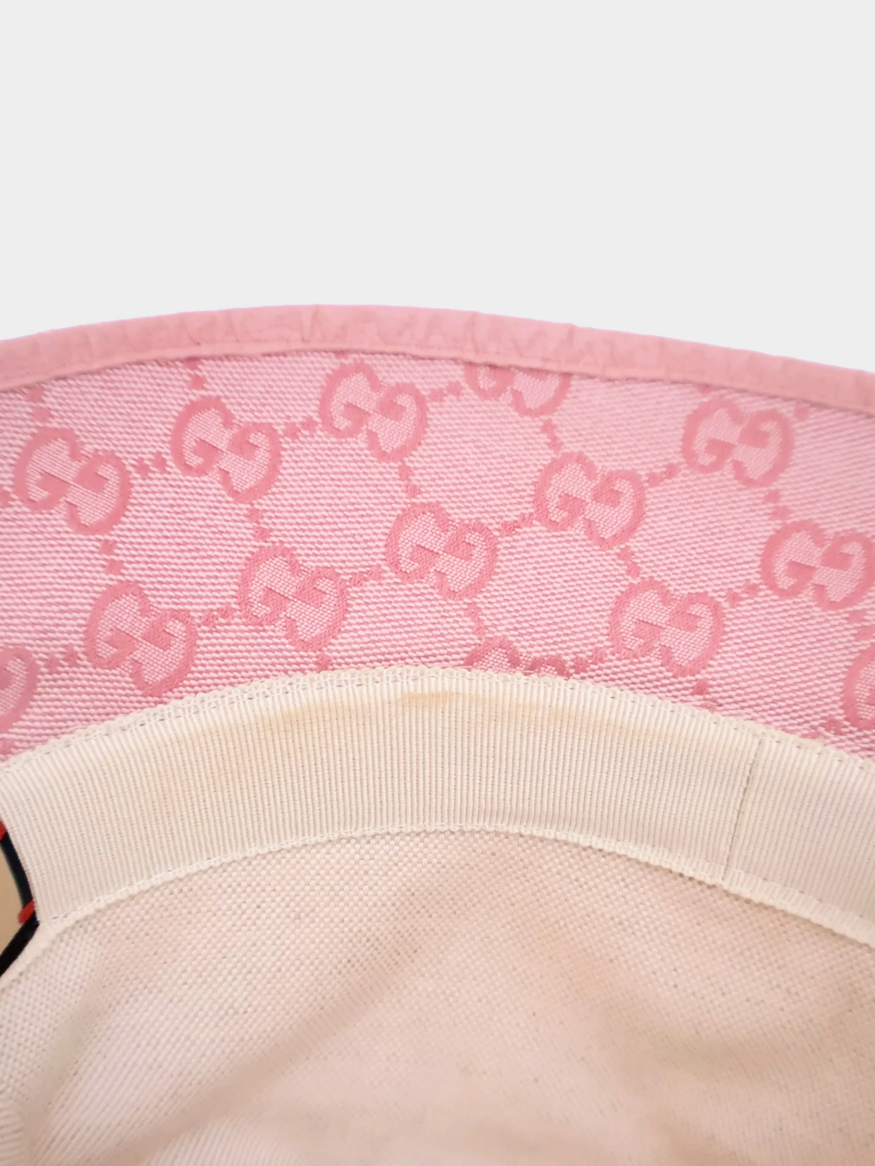 Gucci Late 2010s Pink Monogram Double G Bucket Hat - Image 5