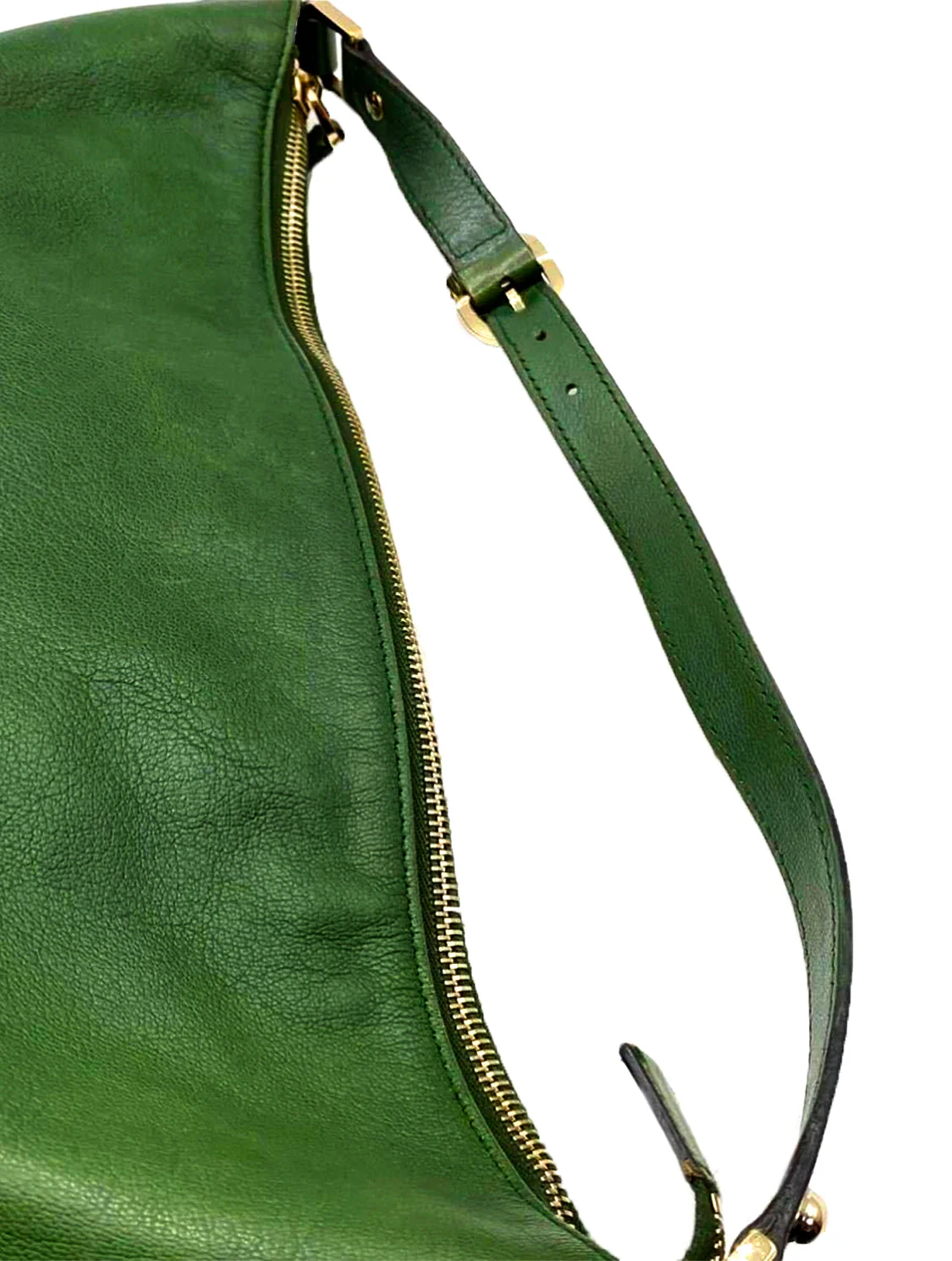 Gucci 2000s Rare Green OG Hobo Gold Logo Bag - Image 4