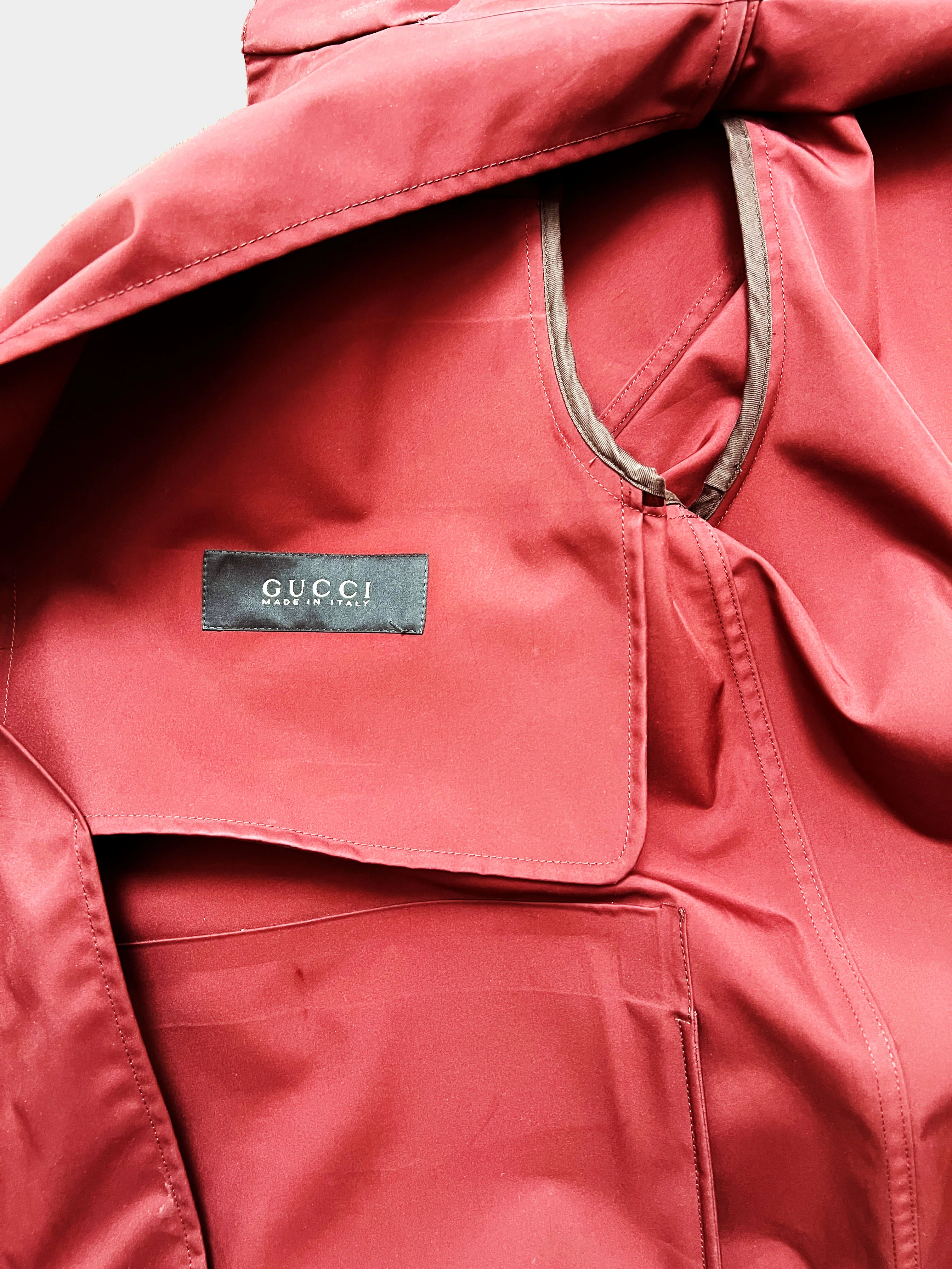 Gucci 2010s Red Hooded Windbreaker Jacket - Image 2