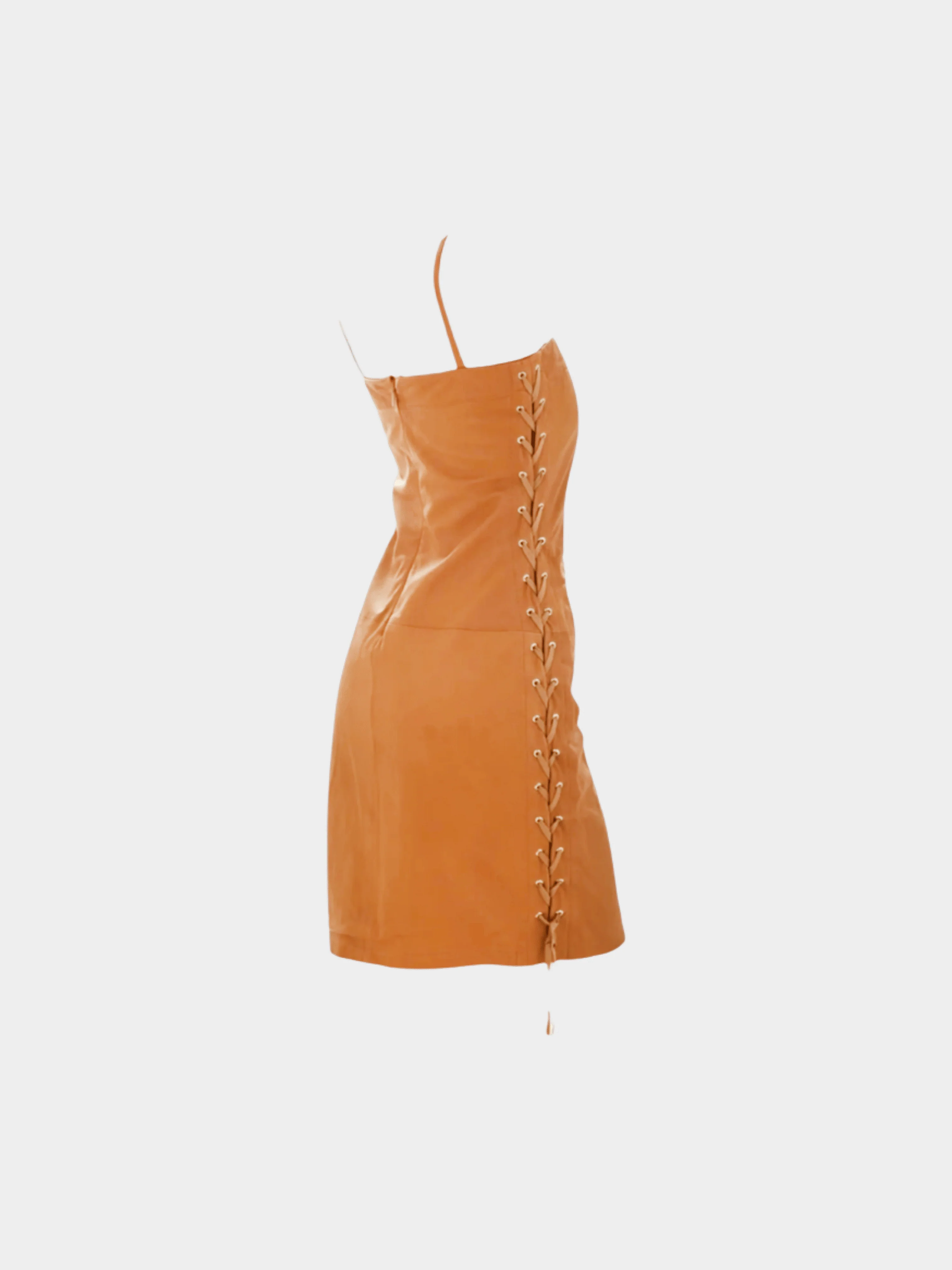 Gucci Resort 2011 Brown Leather Mini Dress - Image 3