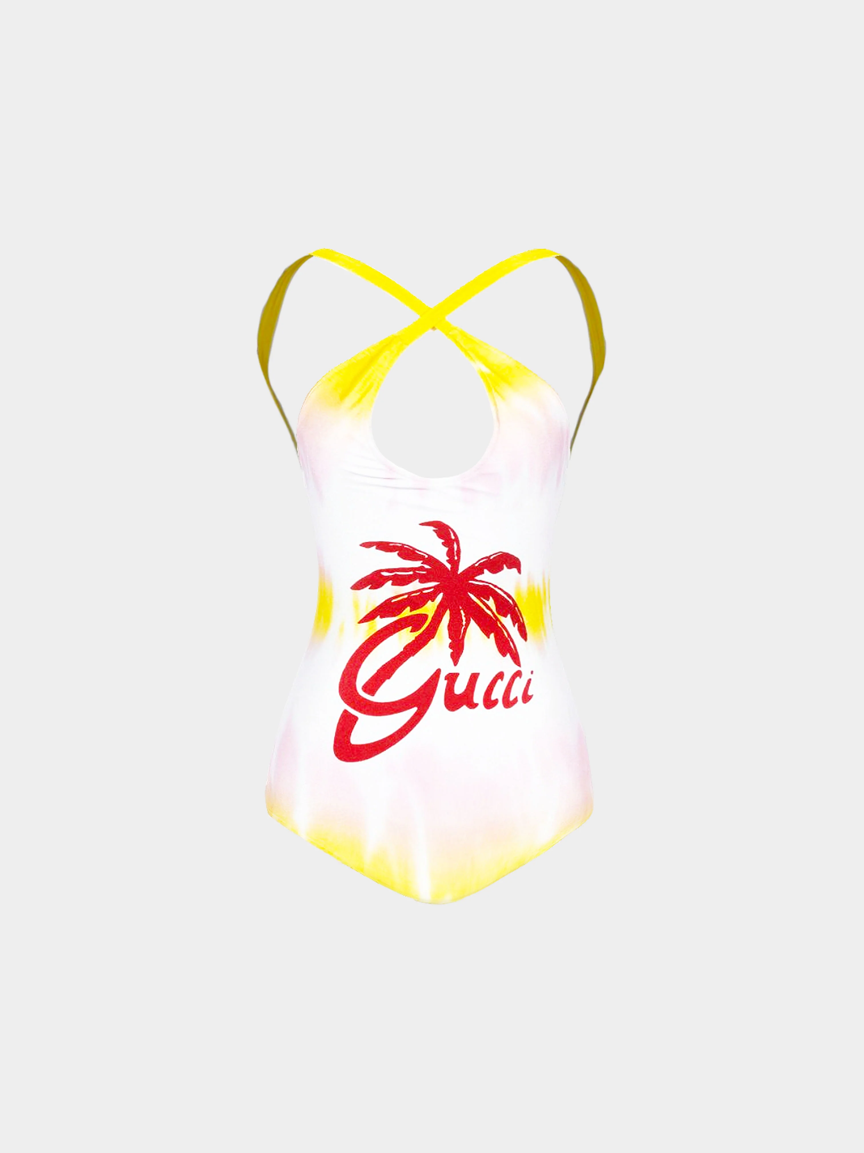 Gucci Resort 2022 Tie-dye Palm Print One-piece Swimsuit