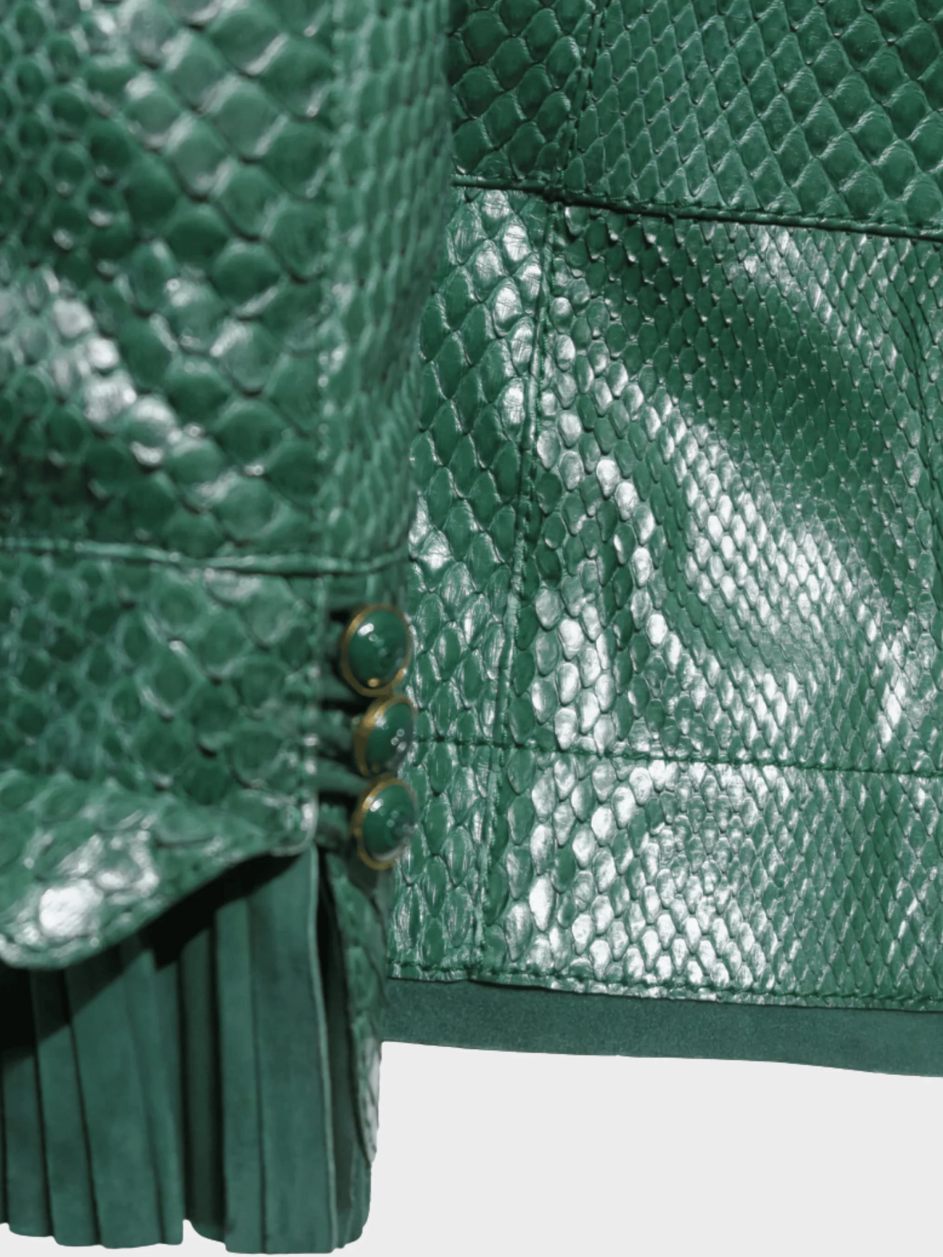 Gucci SS 2006 Runway Green Python Structured Jacket - Image 3