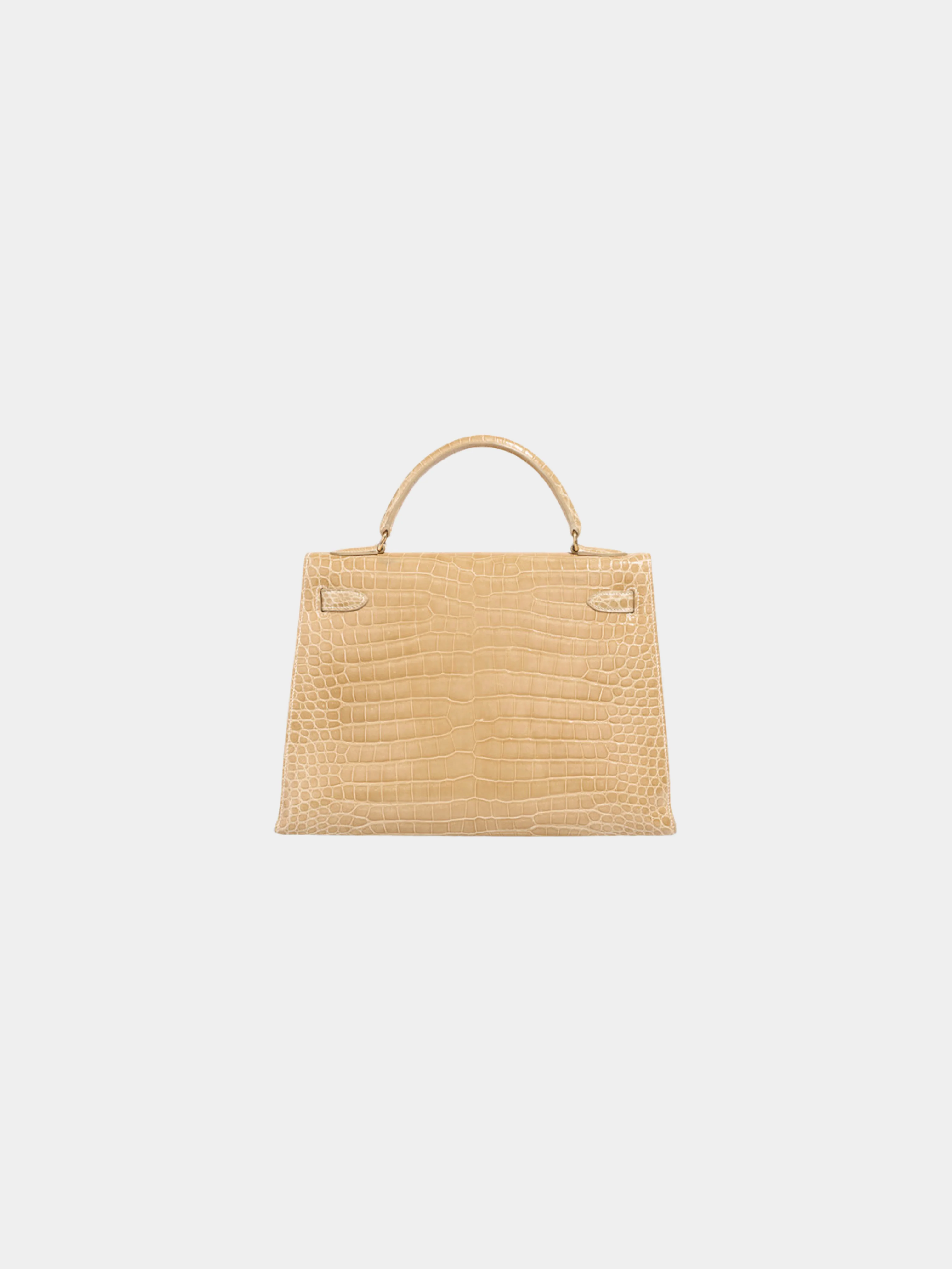 Hermès 1990s Beige Crocodile Porosus Kelly 32 Bag - Image 2