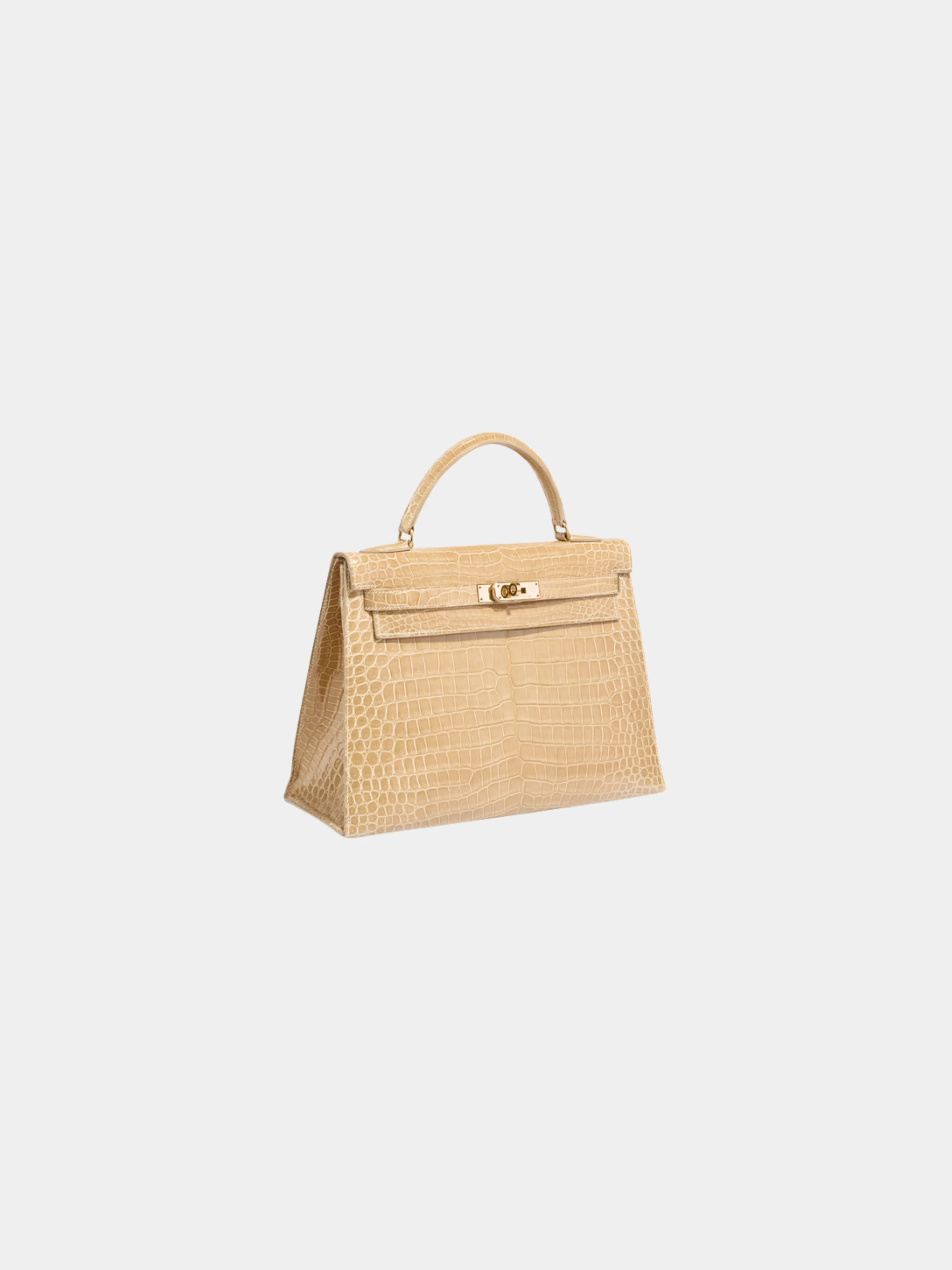 Hermès 1990s Beige Crocodile Porosus Kelly 32 Bag - Image 3