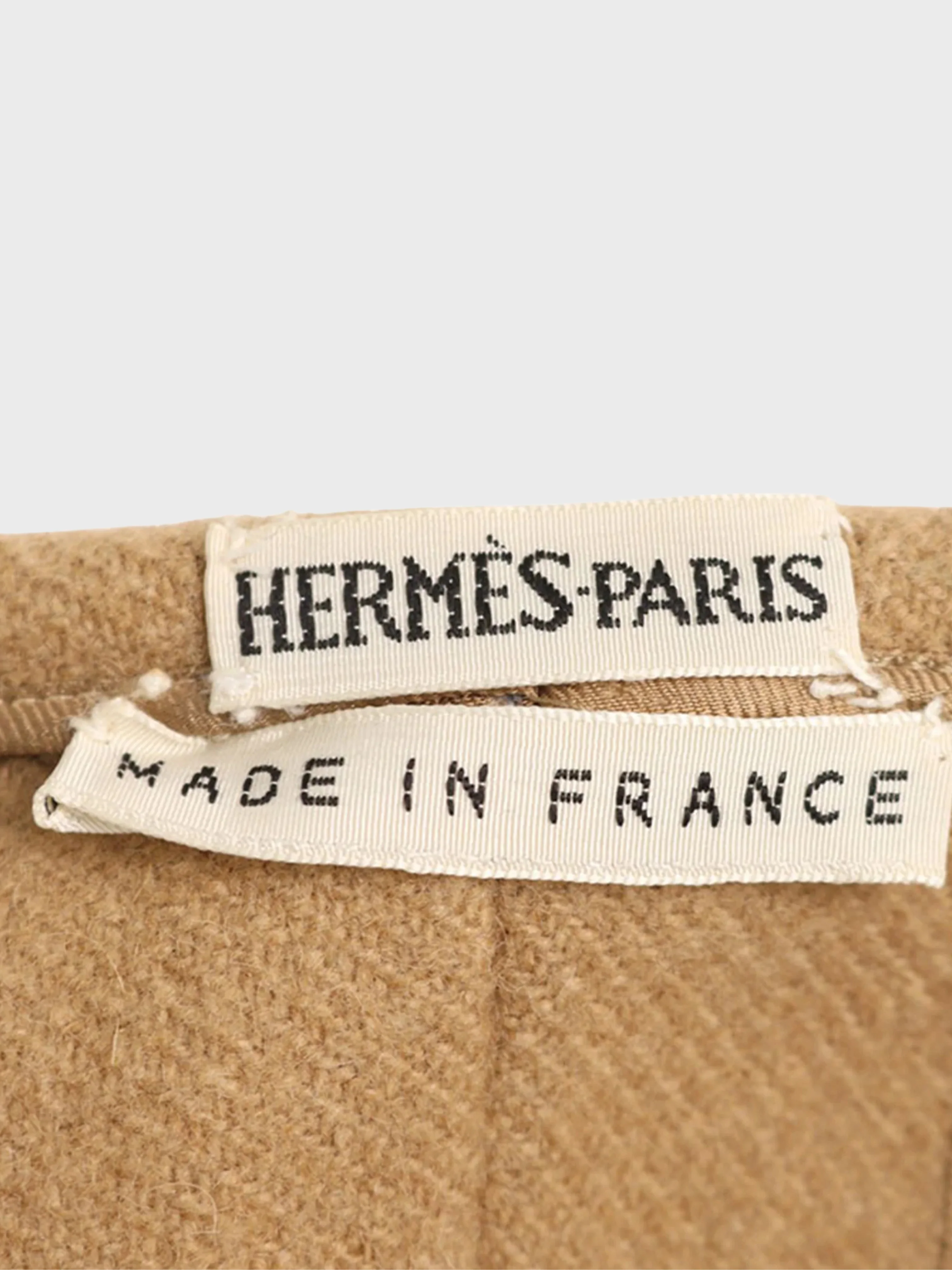 Hermès 1990s Beige Wool Sheepskin Wrap Skirt - Image 4