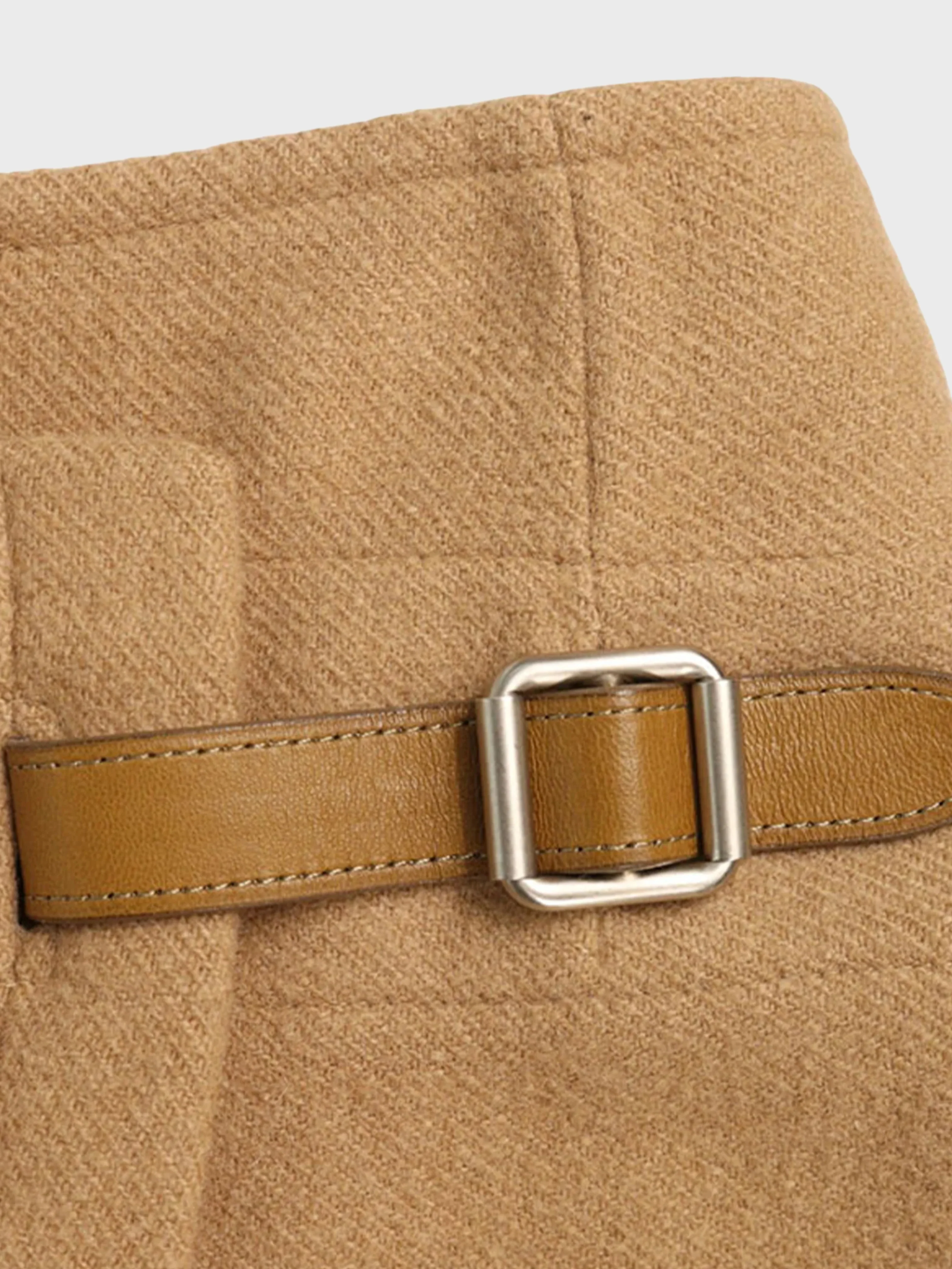 Hermès 1990s Beige Wool Sheepskin Wrap Skirt - Image 5