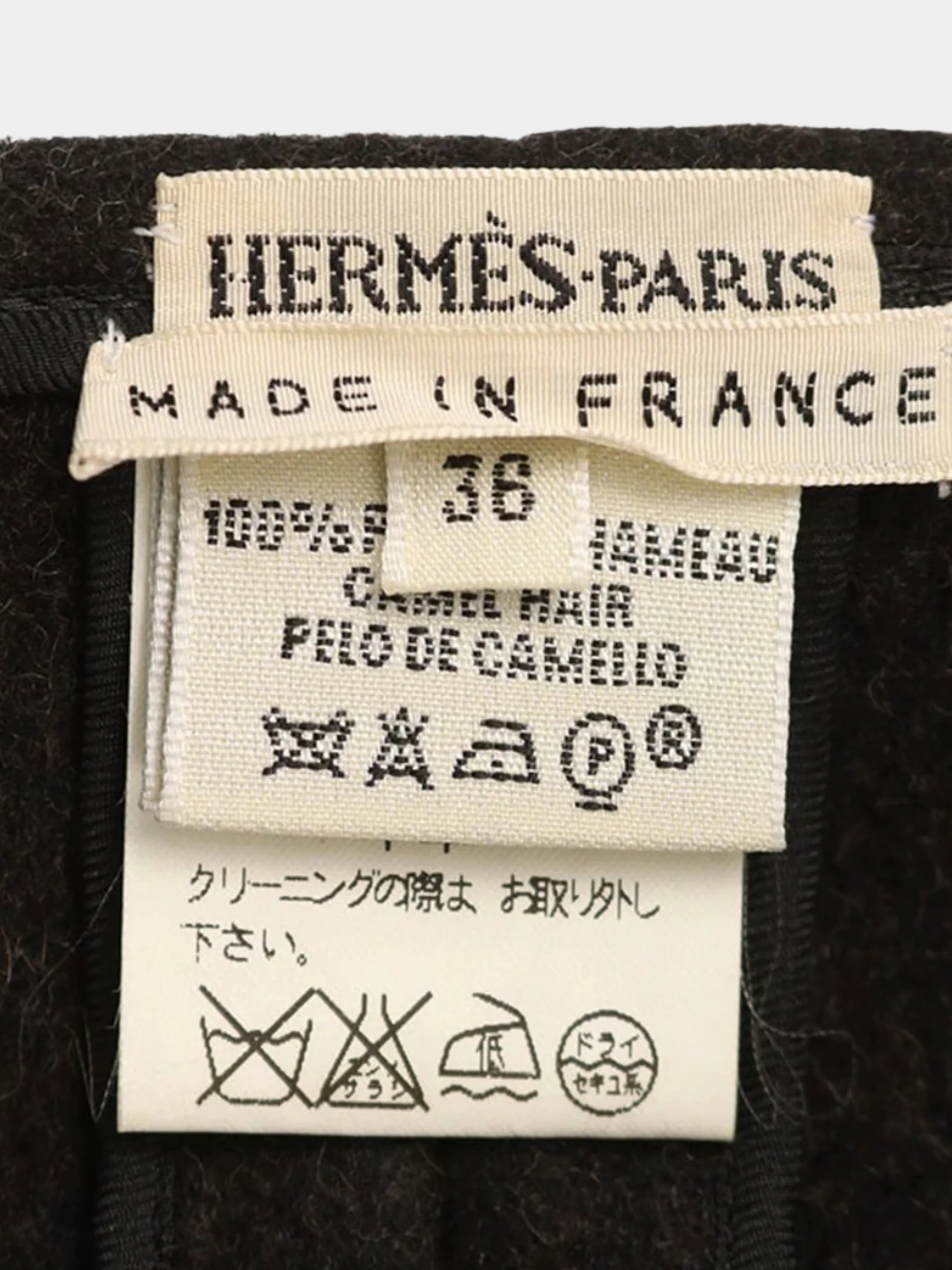 Hermès 1990s Gray Wool Sheepskin Skirt - Image 3